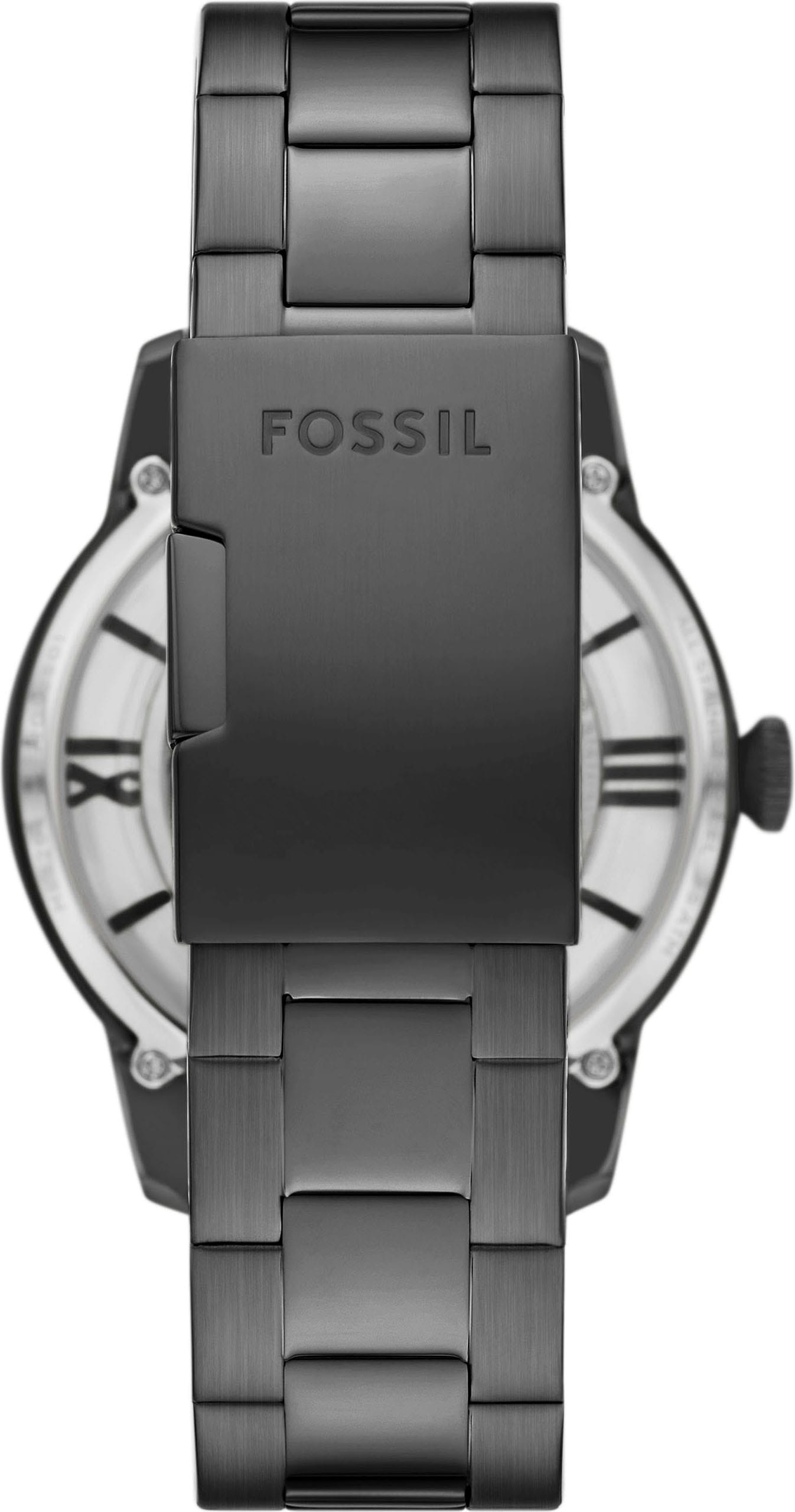 Fossil Automatikuhr »TOWNSMAN Automatic«, Armbanduhr, Herrenuhr, Mechanische Uhr, Edelstahlarmband, analog