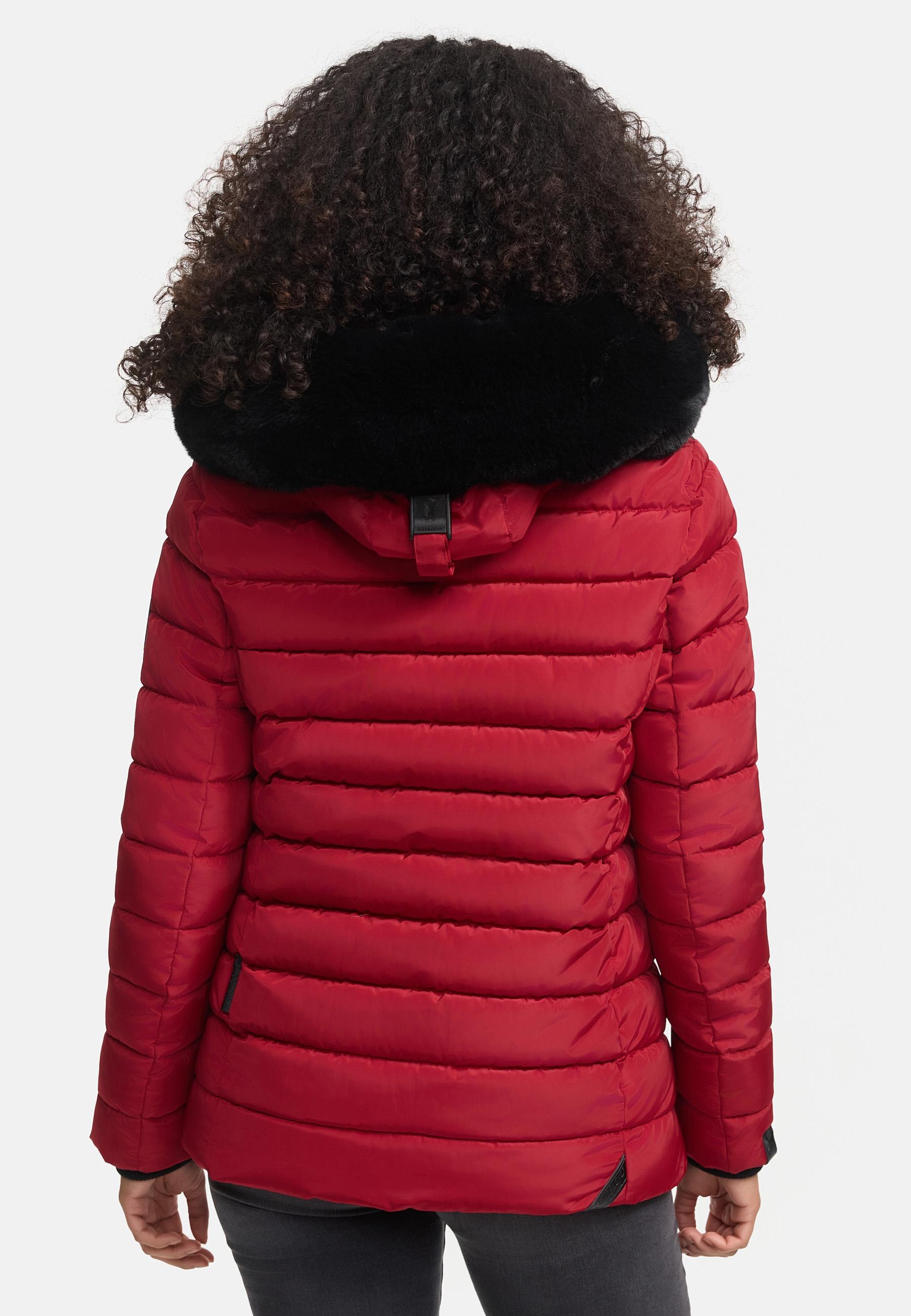 Navahoo Steppjacke »Milianaa«, mit Kapuze, Edle Winterjacke mit weicher Kunstfell-Kapuze