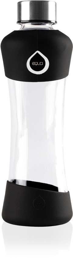 Trinkflasche »Active black«, Borosilikatglas, ideal für Freizeitaktivitäten, 550 ml