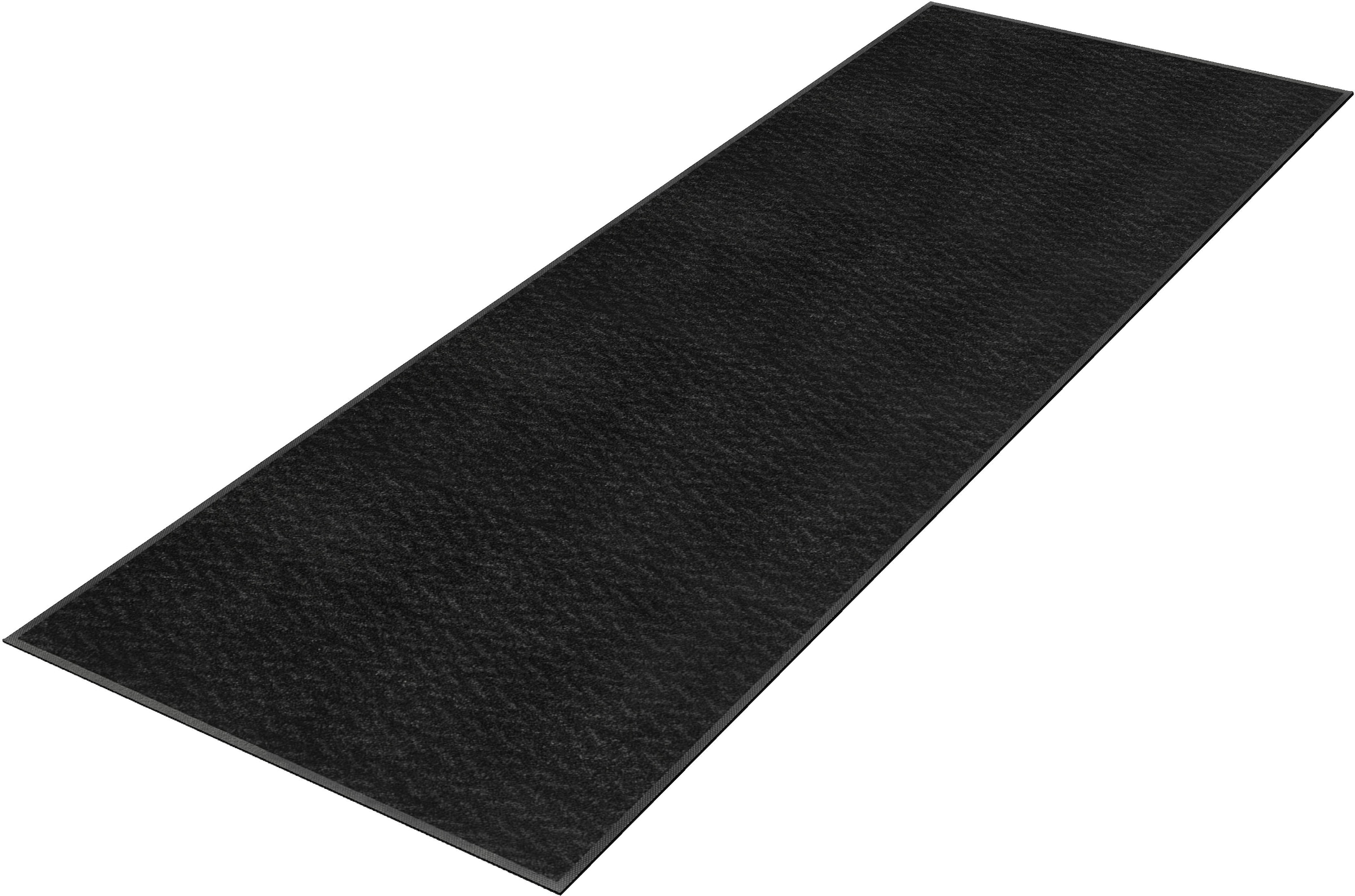 Läufer "Duo Charcoal", schwarz, B:60cm H:9mm L:180cm, Polyamid, WASH+DRY BY KLEEN-TEX, Teppiche, Läufer, Schmutzfangläufer, rutschhemmend, In- und Outdoor geeignet, waschbar