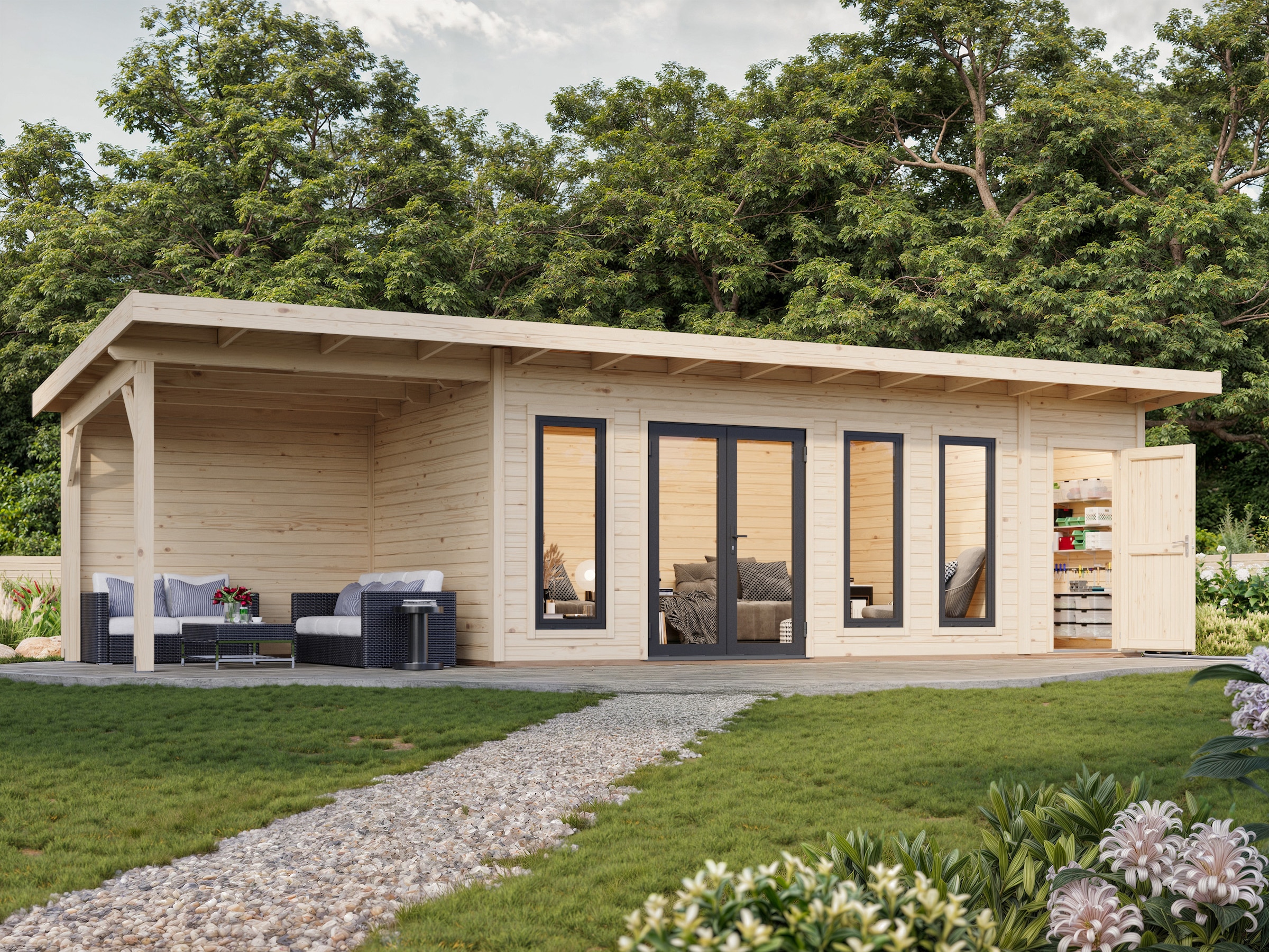 Palmako Gartenhaus »Aurelia 19,2+7,9 m²«
