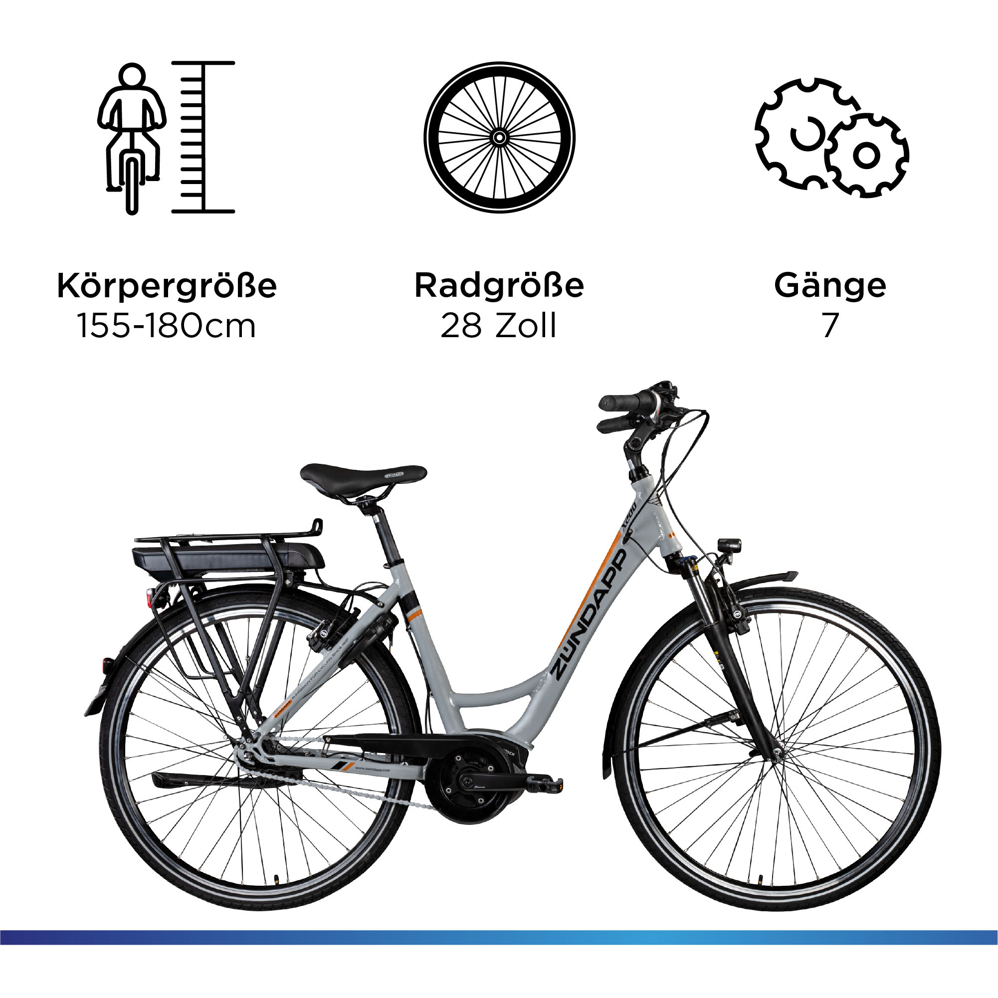 Thumbnail - Zündapp "X200" 7 Gang Shimano Nexus Schaltwerk Nabenschaltung Mittelmotor 250 W Pedelec, Elektrofahrrad für Damen u. Her...