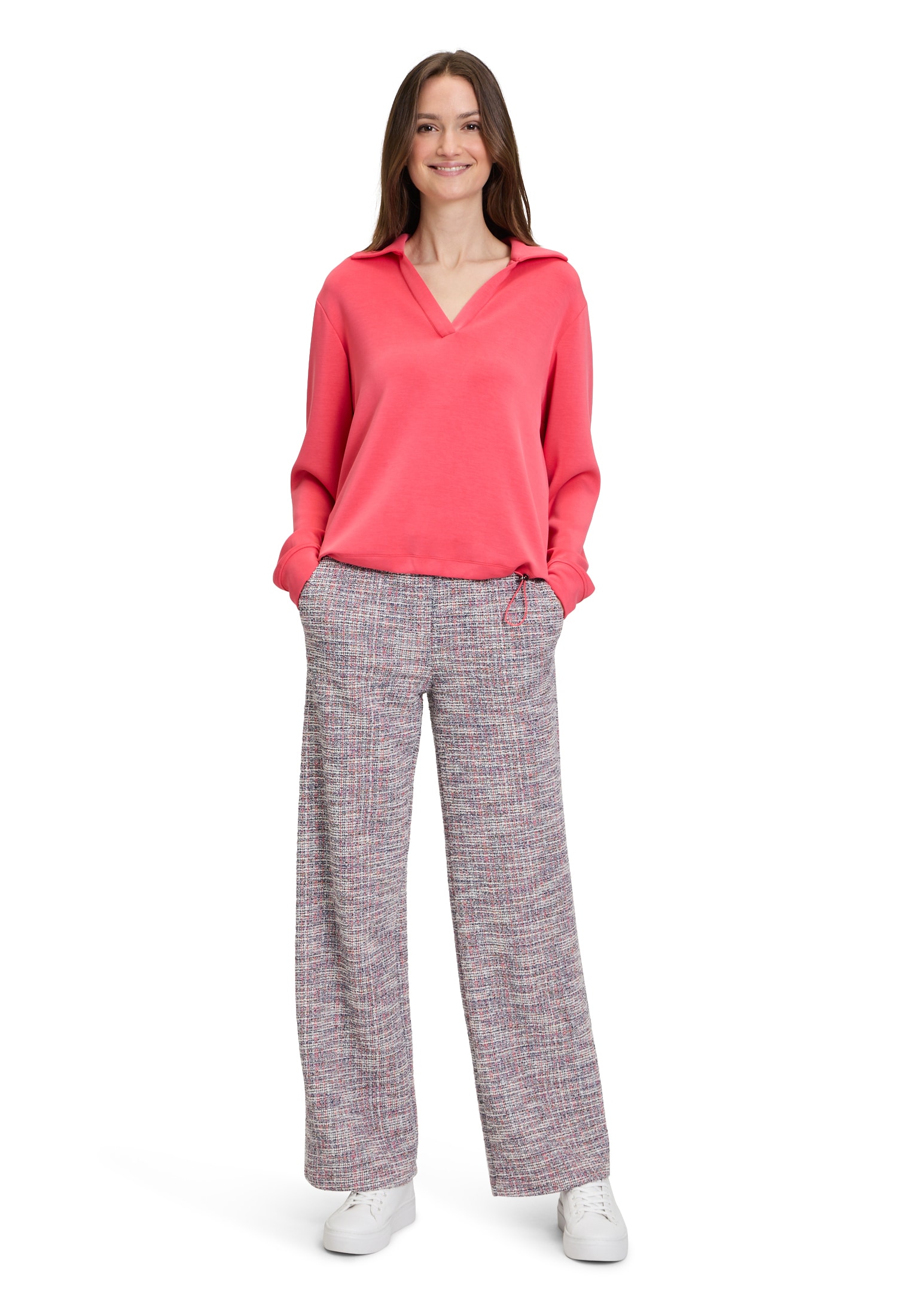 Betty&Co Sweatshirt »Betty & Co Damen Sweatshirt mit Kragen«, Tunnelzug