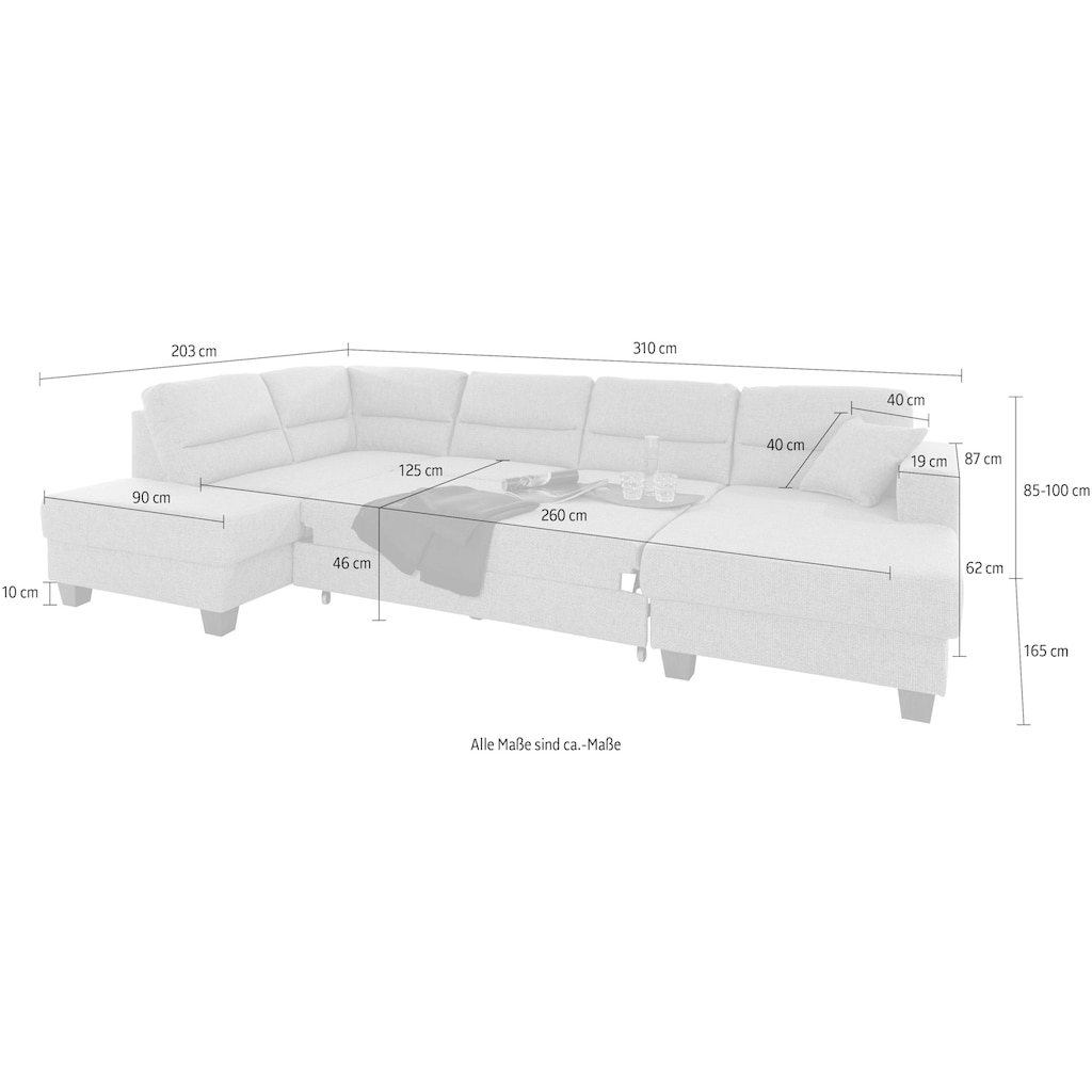 TRENDMANUFAKTUR Wohnlandschaft »Chamber, U-Form«