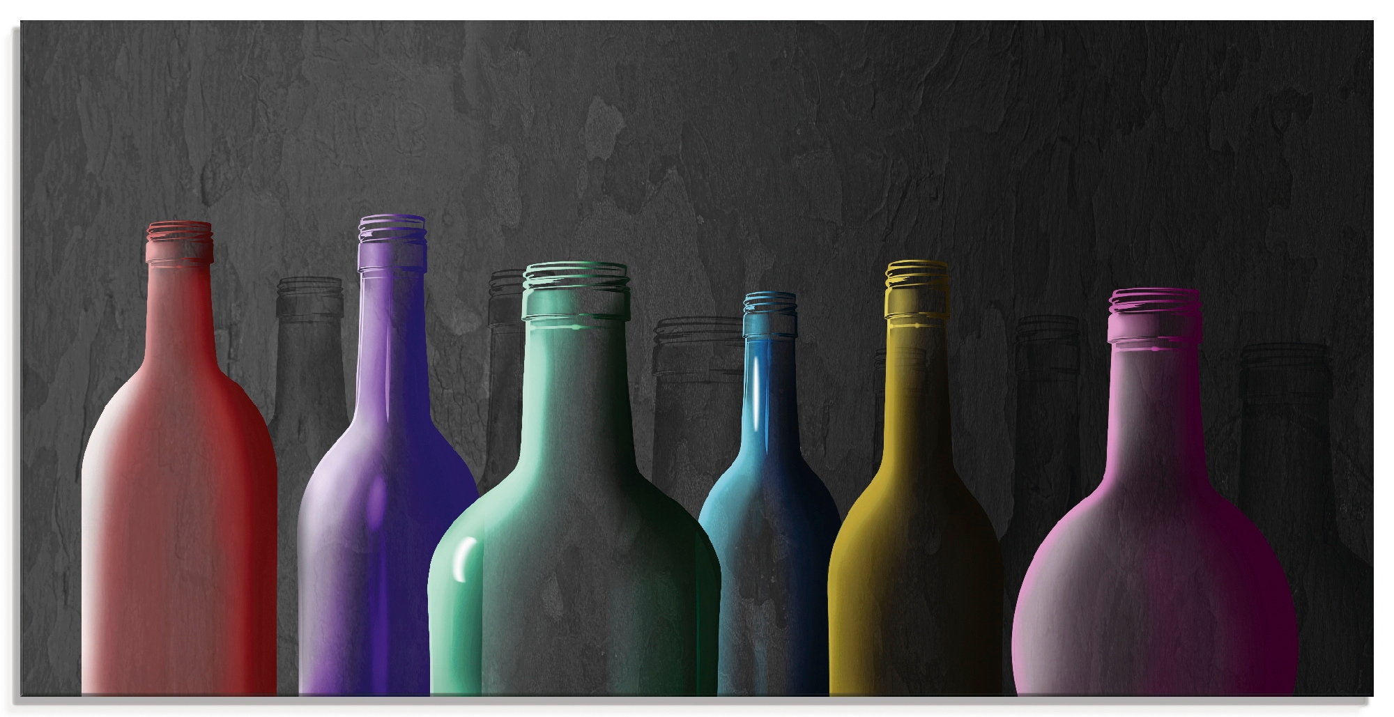 Artland Glasbild "Bunte Glasflaschen" Getränke 1 Stk. tlg. in verschiedenen günstig online kaufen