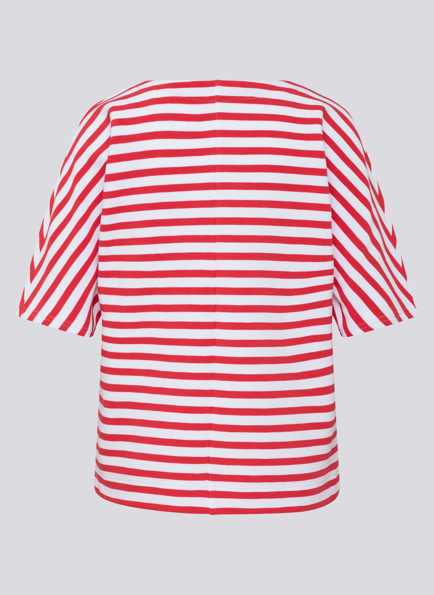 Rabe Rundhalsshirt im Streifen-Look und mit Glitzer-Druck