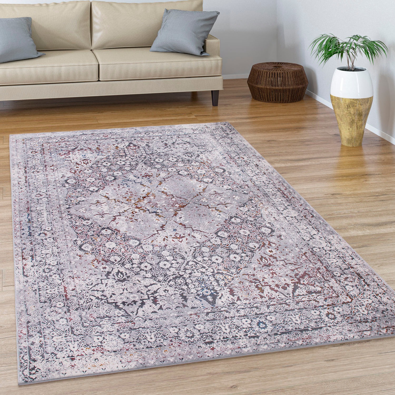 Paco Home Teppich "Calabria 583" rechteckig 14 mm Höhe Kurzflor, Orient-Opt günstig online kaufen