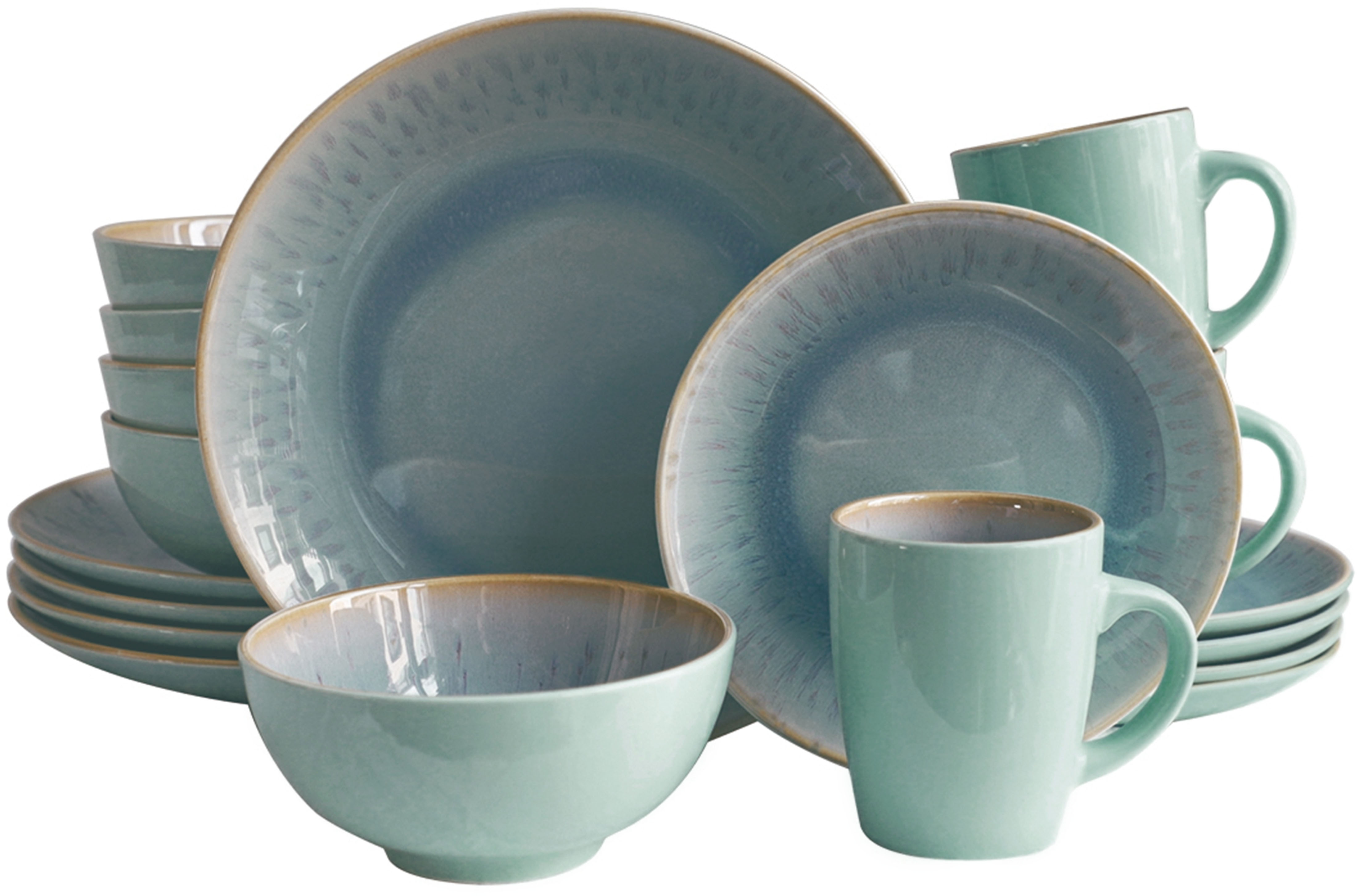 ECHTWERK Tafelservice "Ana Modern-Design" Teller Set, farbenfrohes Design