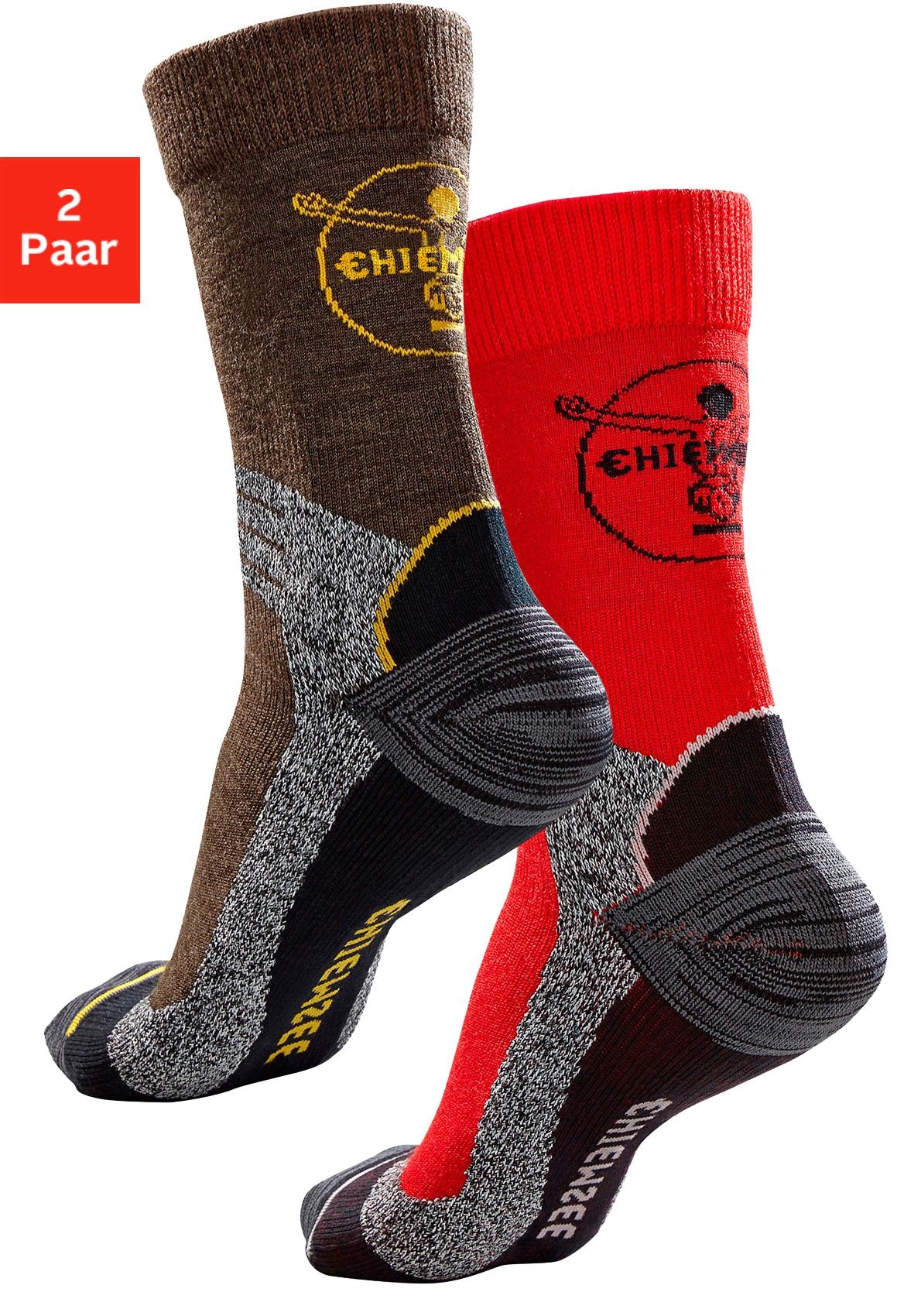 Chiemsee Wandersocken "Herren Sportsocken mit Wolle, Outdoor Socken" Packung, 2 Paar tlg. mit gepolsterten Dämpfungszonen