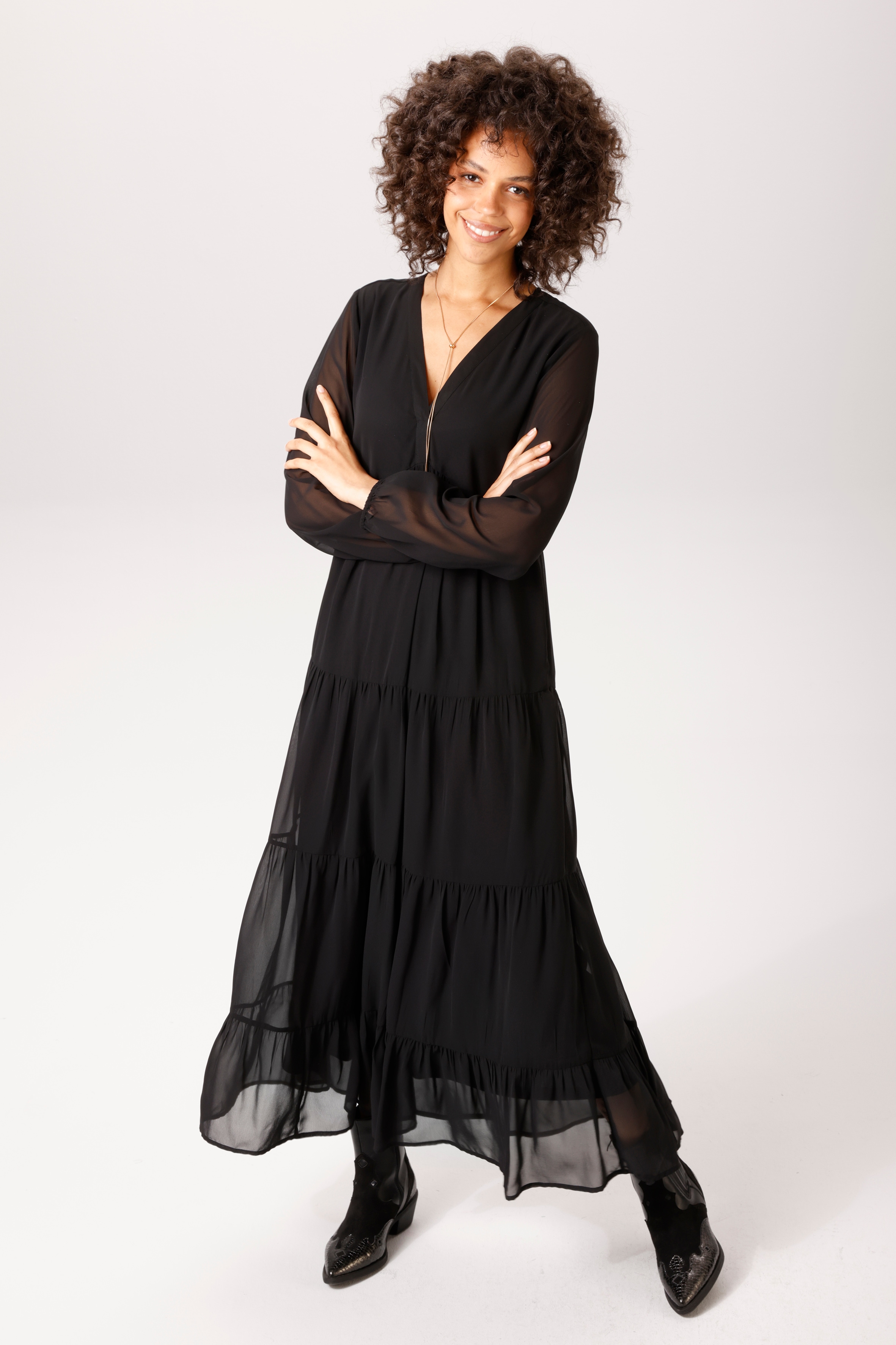 Aniston CASUAL Maxikleid in trendiger Farbpalette - NEUE KOLLEKTION