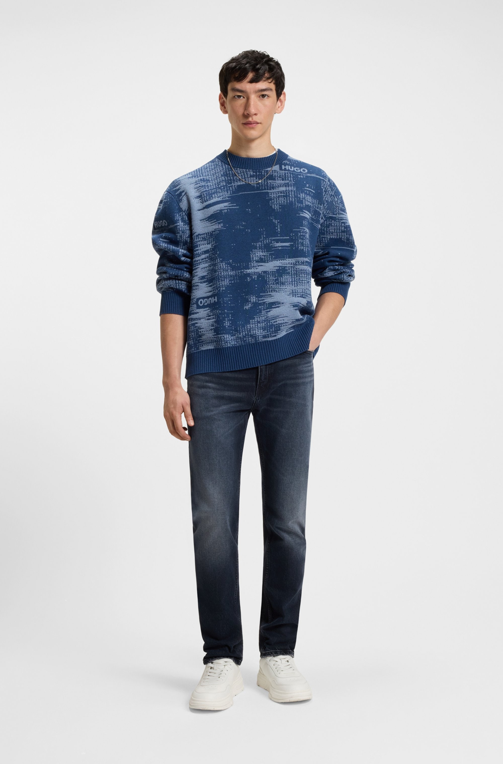 HUGO Blue Slim-fit-Jeans »Ash«, mit Stone-washed-Finish
