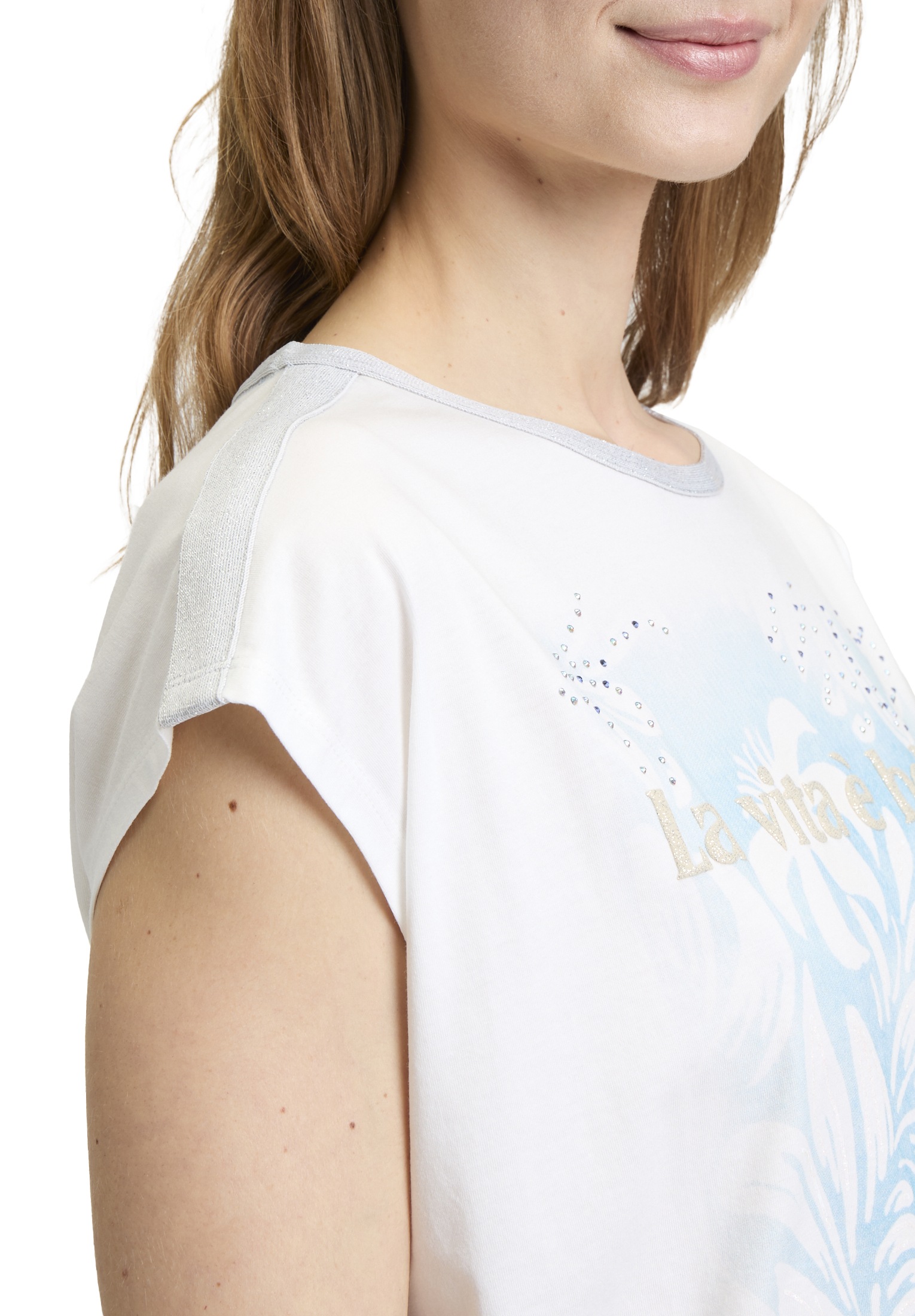Cartoon Kurzarmshirt »Cartoon Rundhals-Shirt mit Placement«, (1 tlg.), Aufgesteppte Bänder