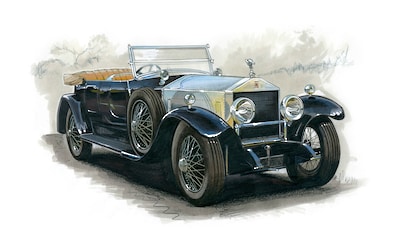 Fototapete »VINTAGE WEINLESE RR-AUTO ILLUSTRATION RETRO LUXUS XXL«