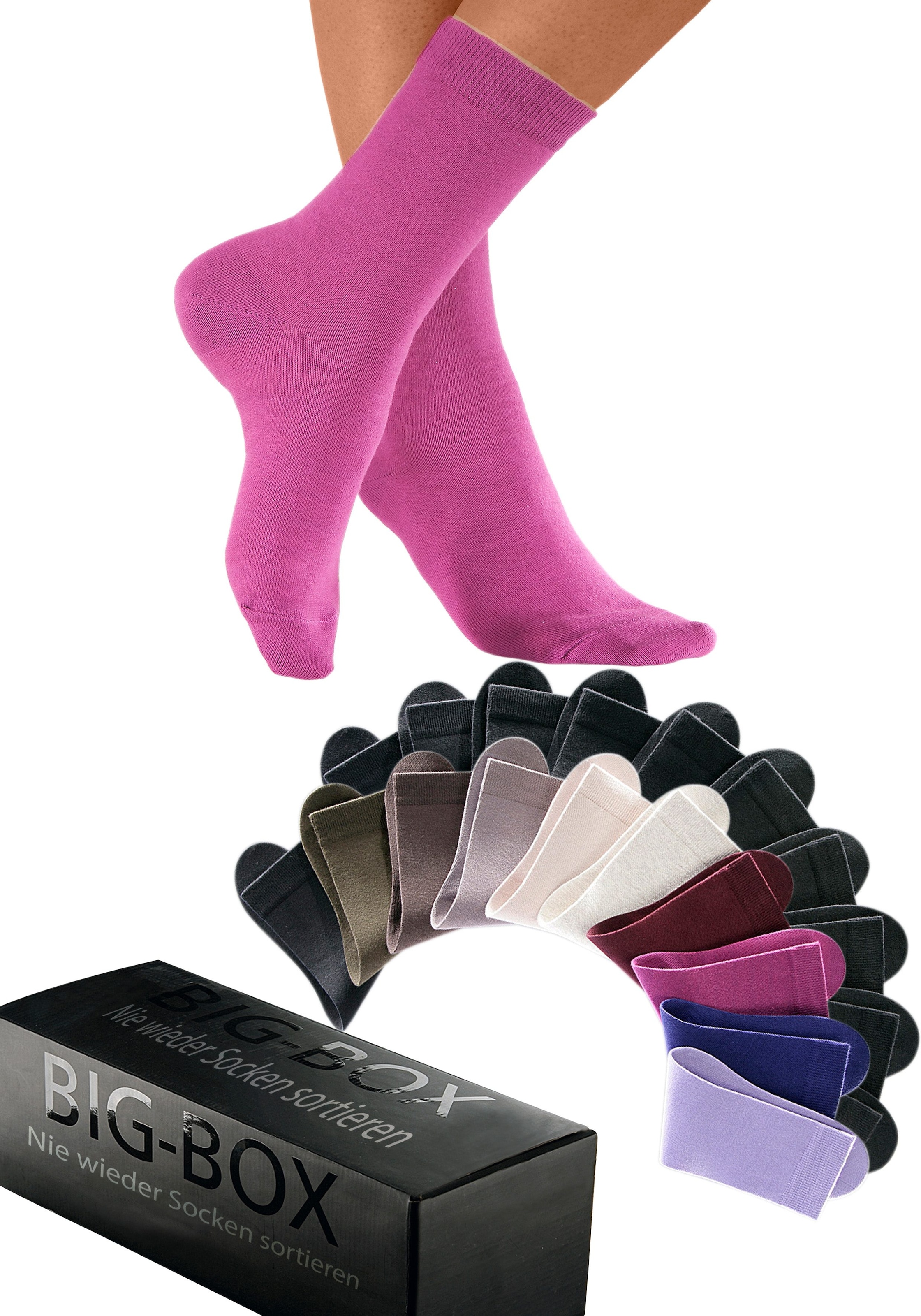 Go in Basicsocken, (Box, 20 Paar), in der großen Big-Box