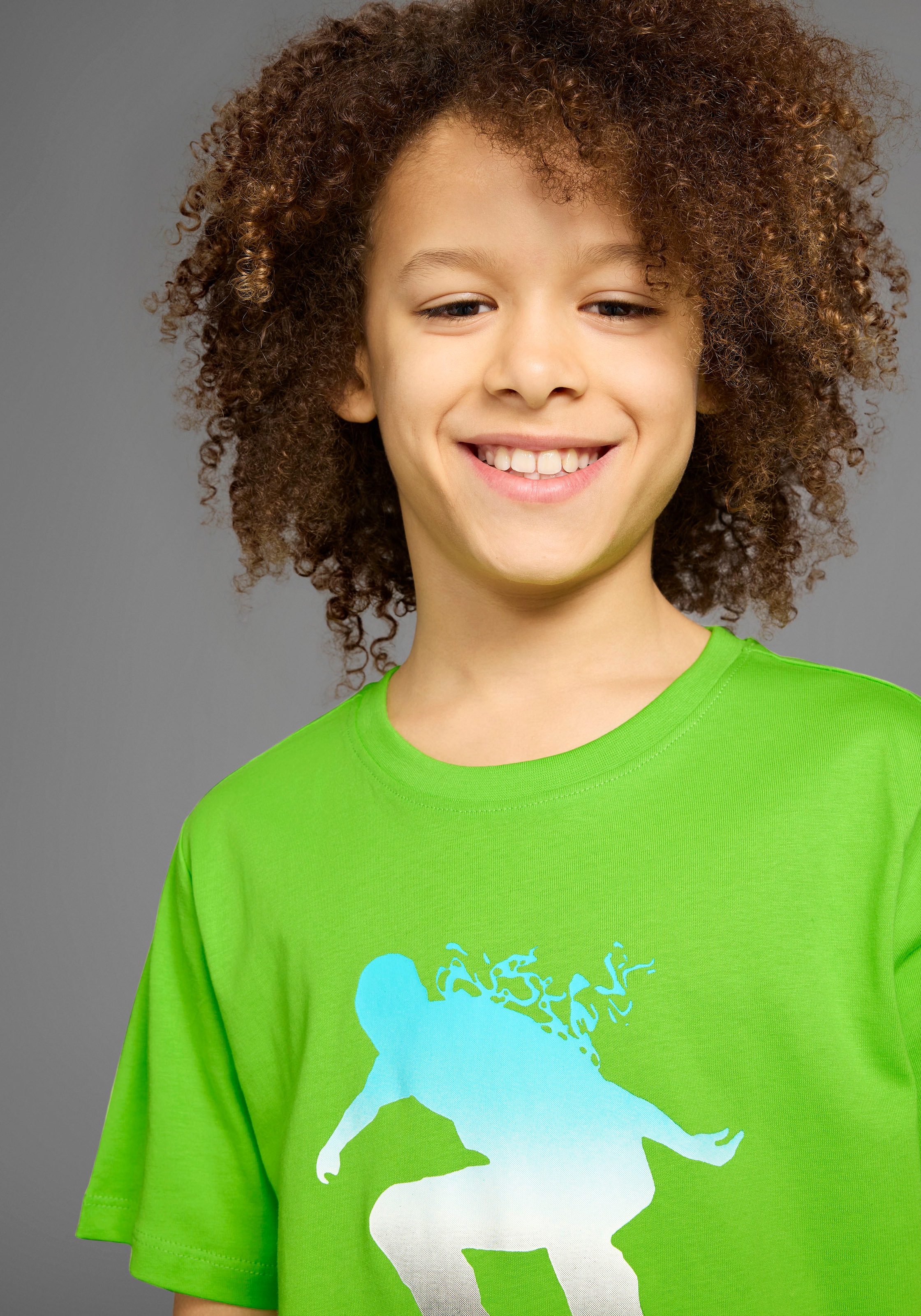 Thumbnail - KIDSWORLD T-Shirt "Skating - Druck" Kurzarm, Basic-Passform, bedruckt, Rundhalsausschnitt