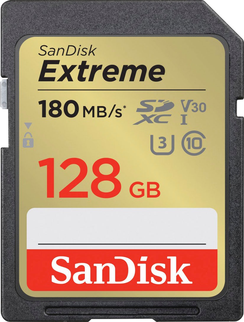 SANDISK Speicherkarte "Extreme 128GB", 128 GB, grau, Speicherkarten