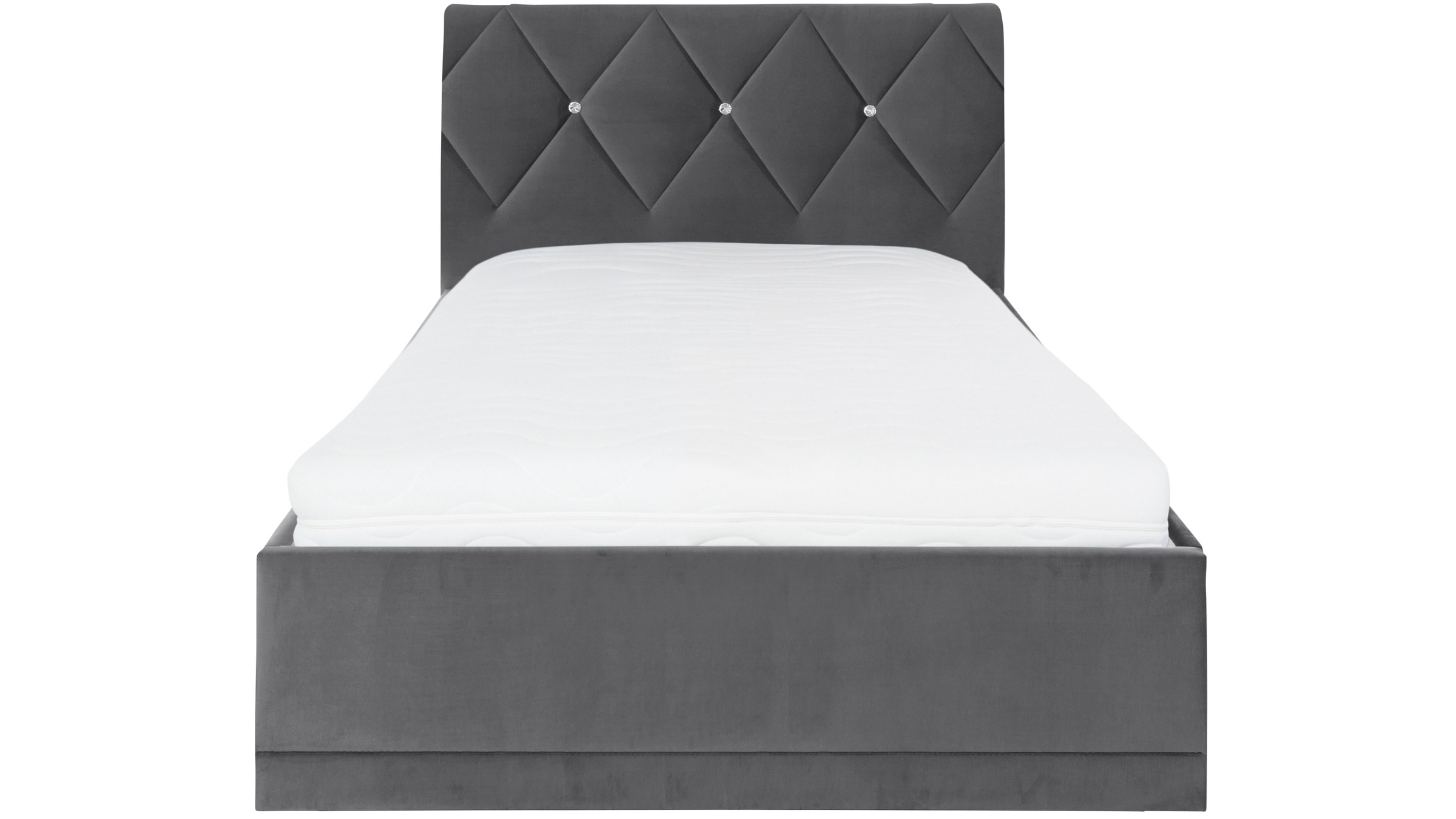 Polsterbett "Adamas", grau (anthrazit), L:210cm, Bezug: 100% Polyester, Polsterung: Polsterwatte, Material Gestell: gepolsterter Holzwerkstoff, WESTFALIA SCHLAFKOMFORT, Betten, Polsterbett, auch mit Bettkasten, Knopfheftung mit Strasssteinen 6