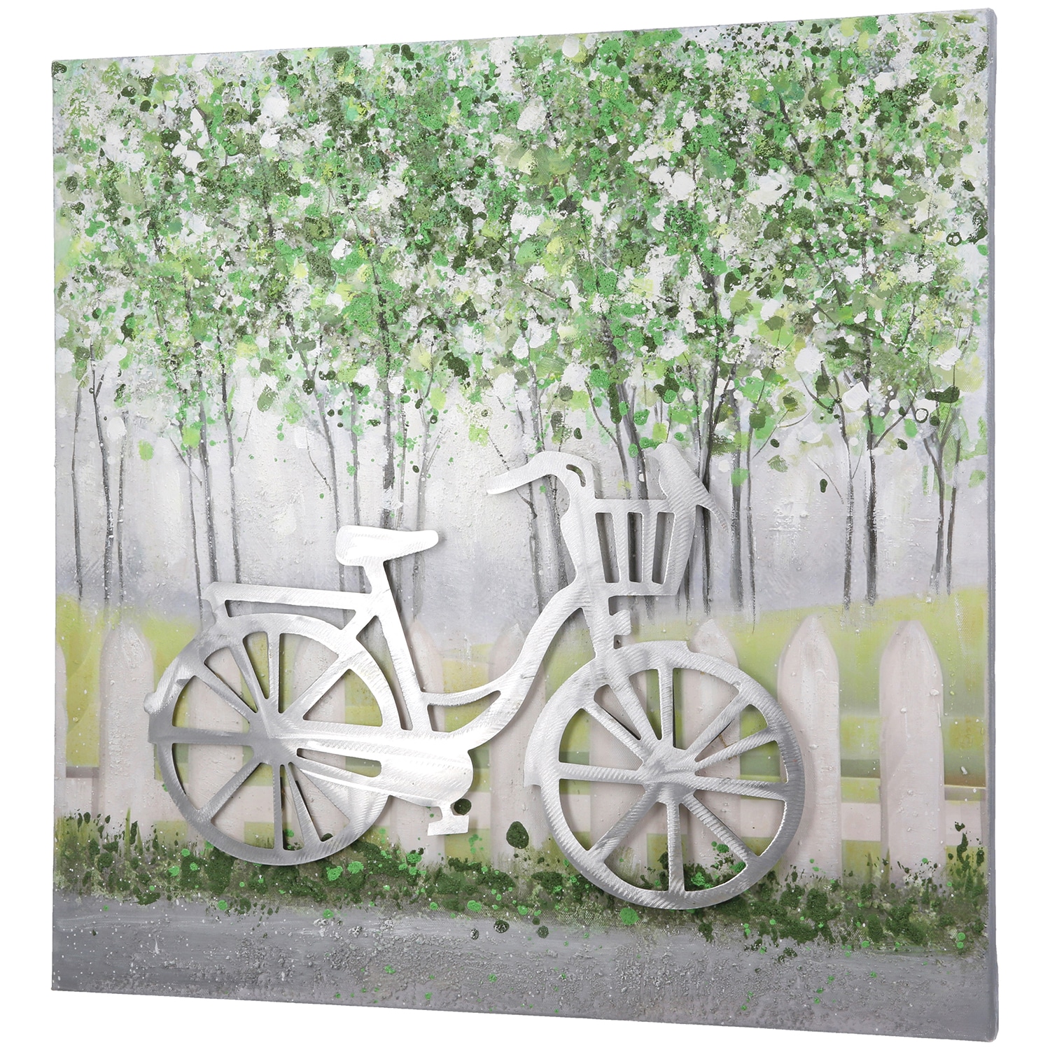 GILDE Leinwandbild »Bild quadratisch Fahrradliebe grün H. 60 cm« 1 Stk. tlg.