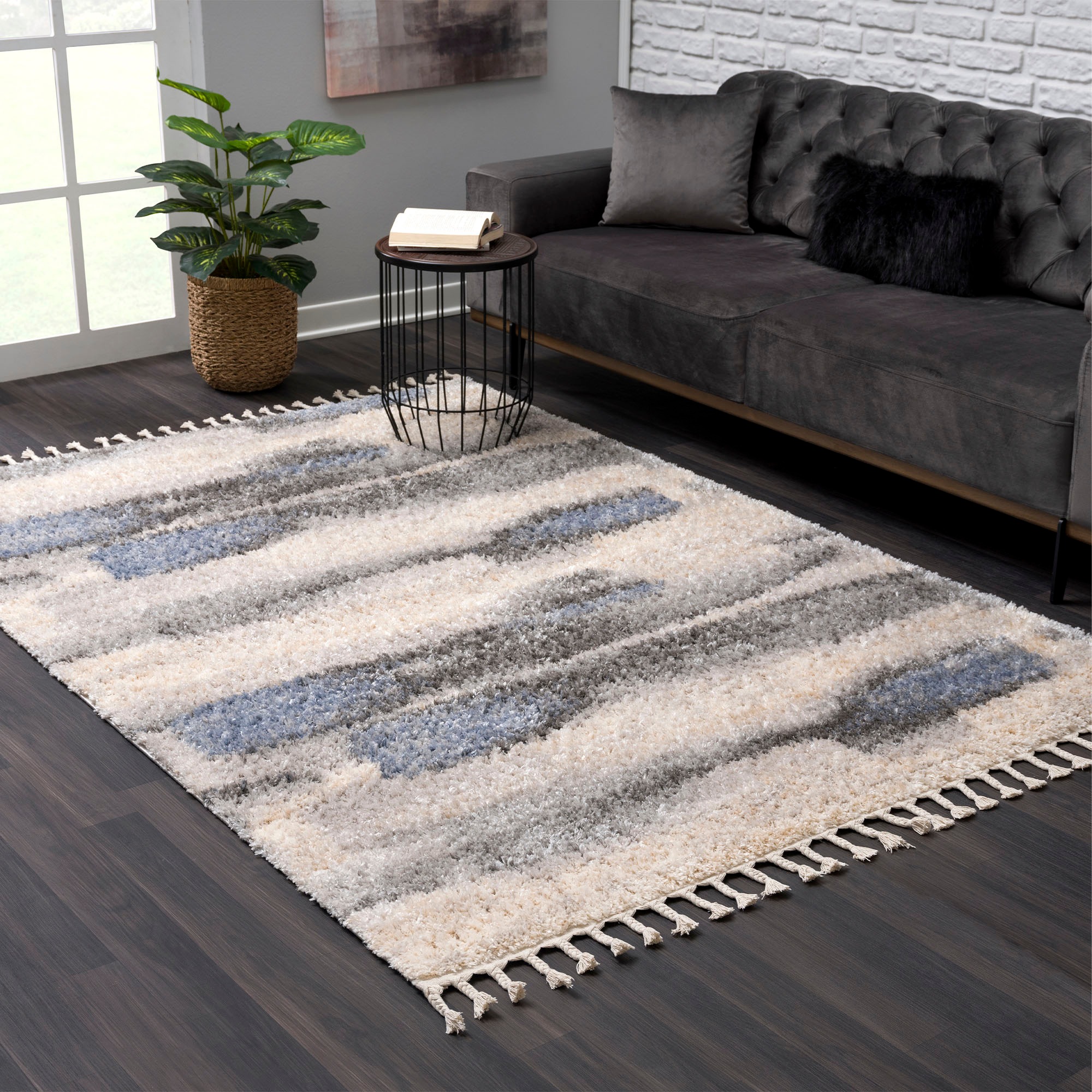 Sanat Hochflor-Teppich »Versay 1506«, rechteckig, 45 mm Höhe, Wohnzimmer, Langflor, Shaggy Teppich