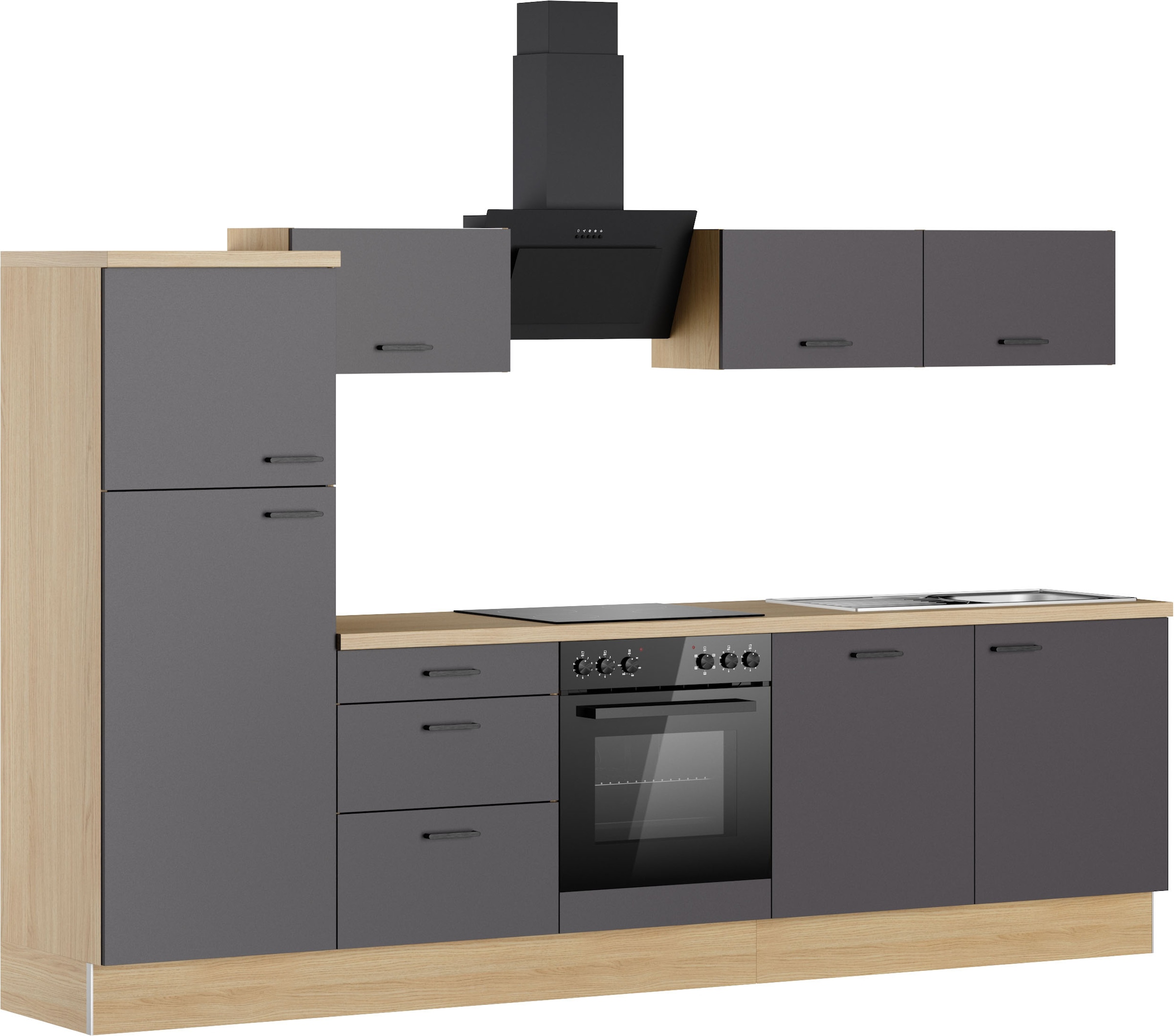 KOCHSTATION Küchenzeile »KS-Sion« Breite 300 cm, neue Technik: OPTIsnap, wahlweise mit E-Geräten