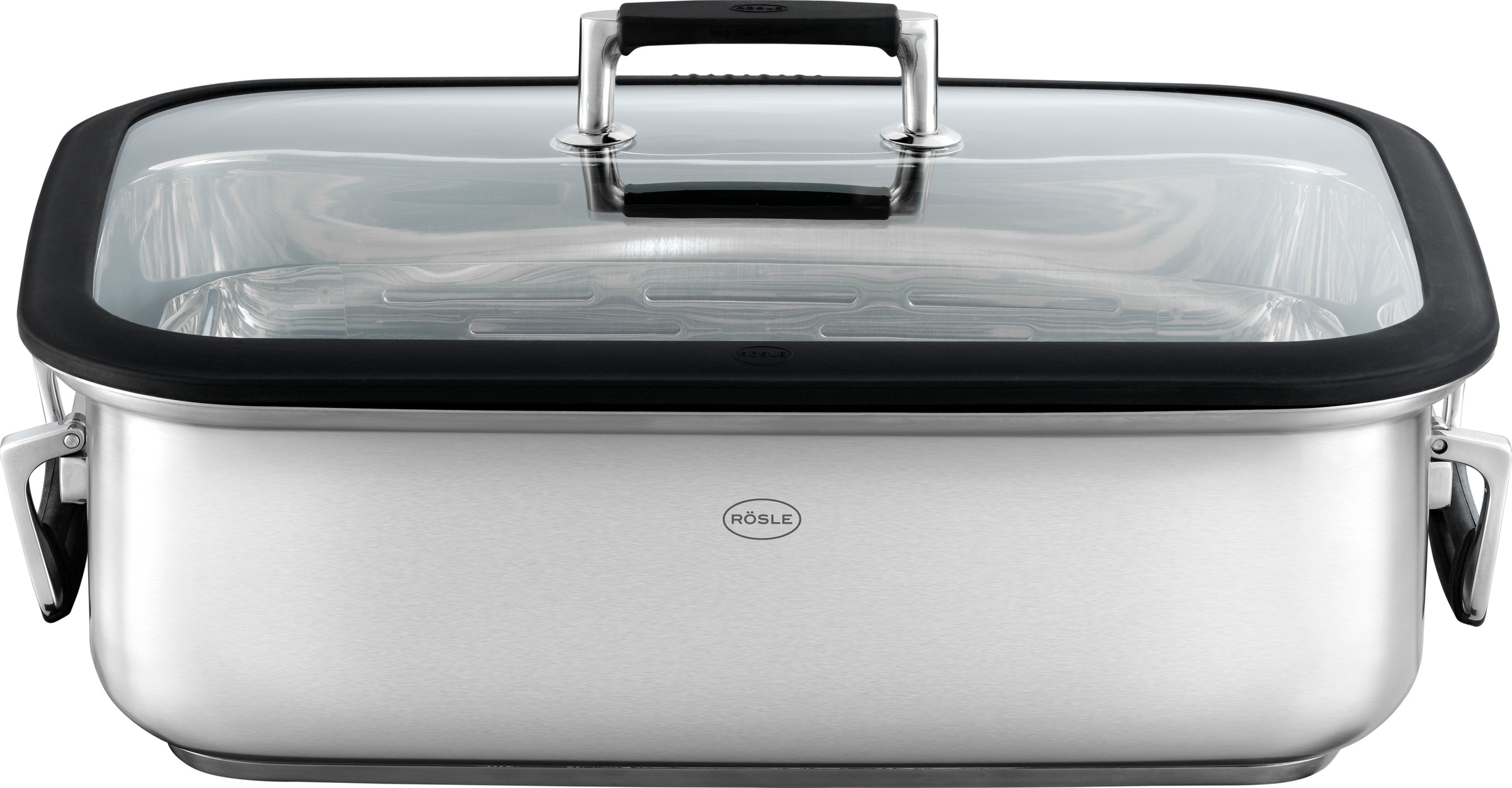 RÖSLE Bräter "SILENCE PRO", Höhe 18,1cmsilberfarben, Töpfe, rechteckig