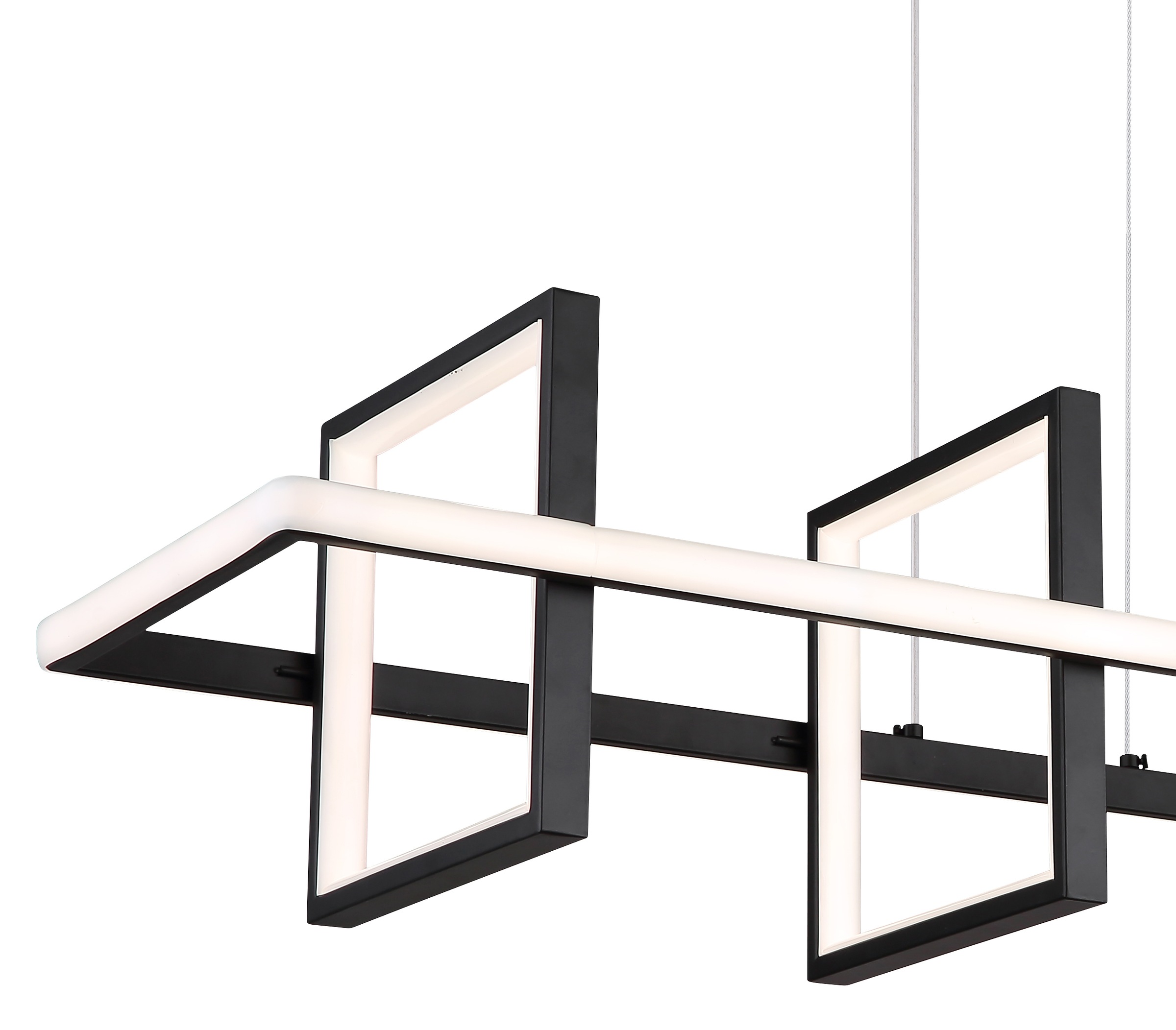 GLOBO LIGHTING Hängeleuchte »WOLFHARD« LED-Modul 1 Stk. Hängeleuchte Schwarz, Aluminium, Silikon opal, dimmbar, LED 55W