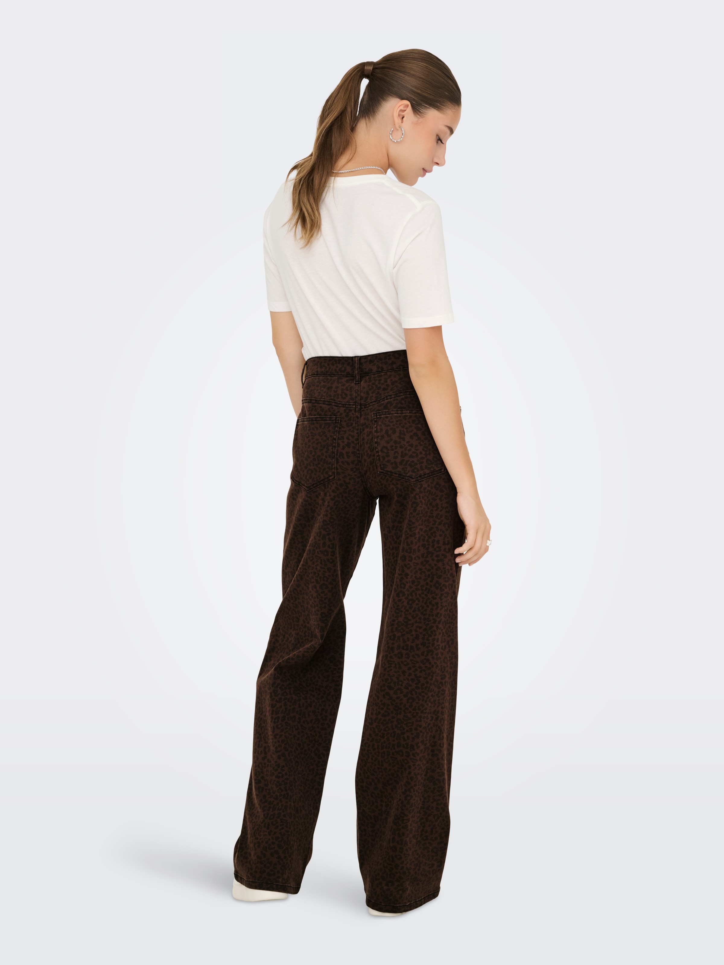 ONLY High-waist-Jeans »ONLMADISON HW WIDE ANIMAL PANT CC PNT« Baumwollmischung