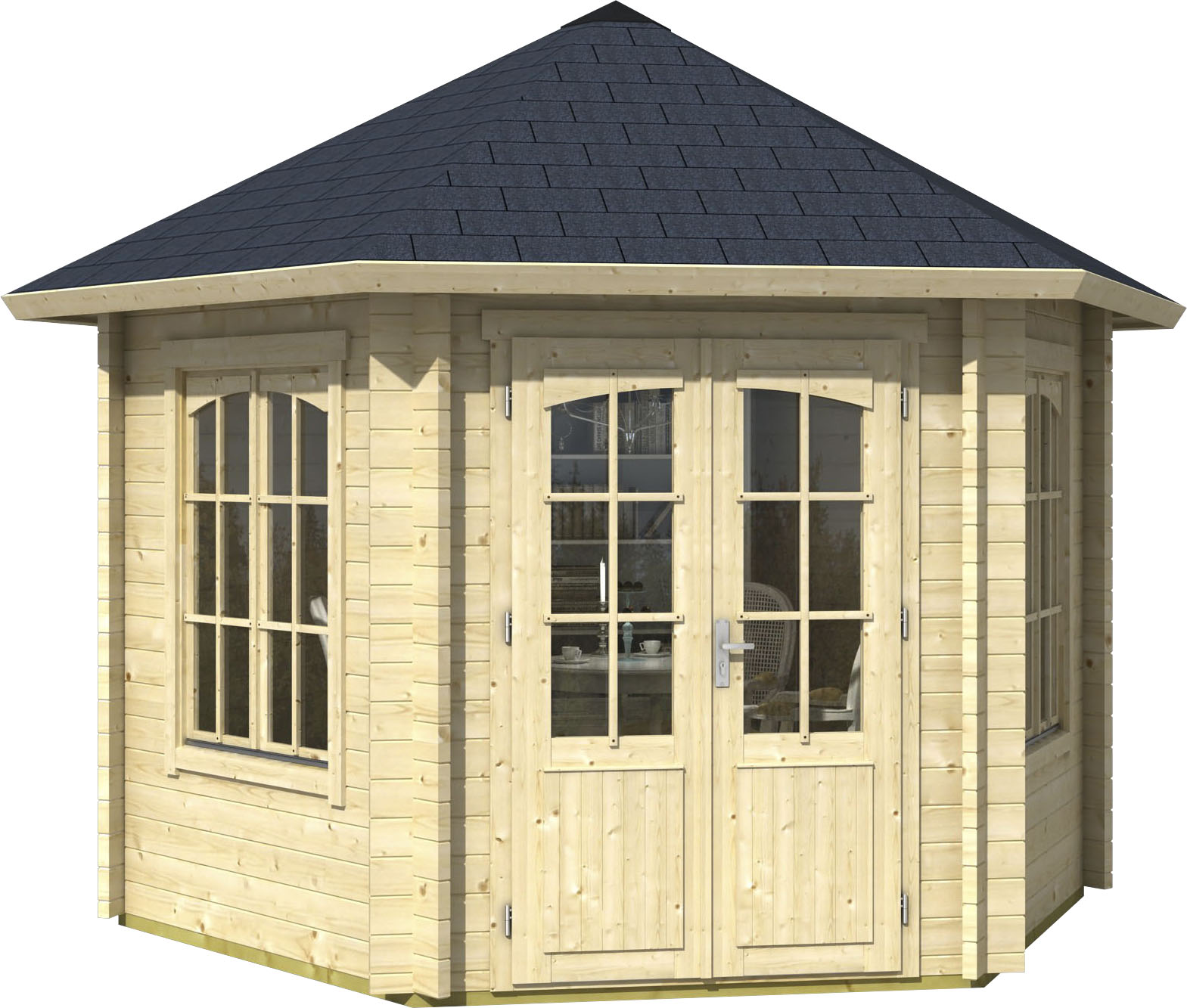 LASITA MAJA Pavillon "Rivera" BxT: 363,7x420 cm, Fichtenholz