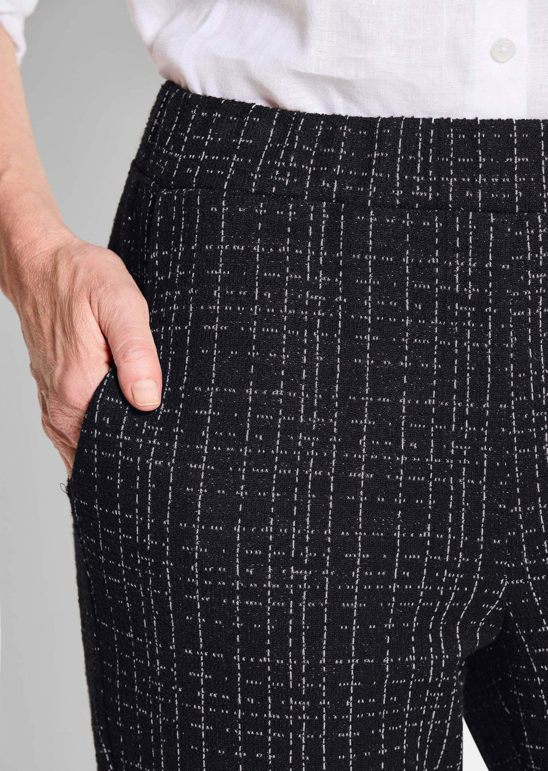 GOLDNER Stoffhose »Kurzgröße Jerseyhose VERA in Tweed-Optik«