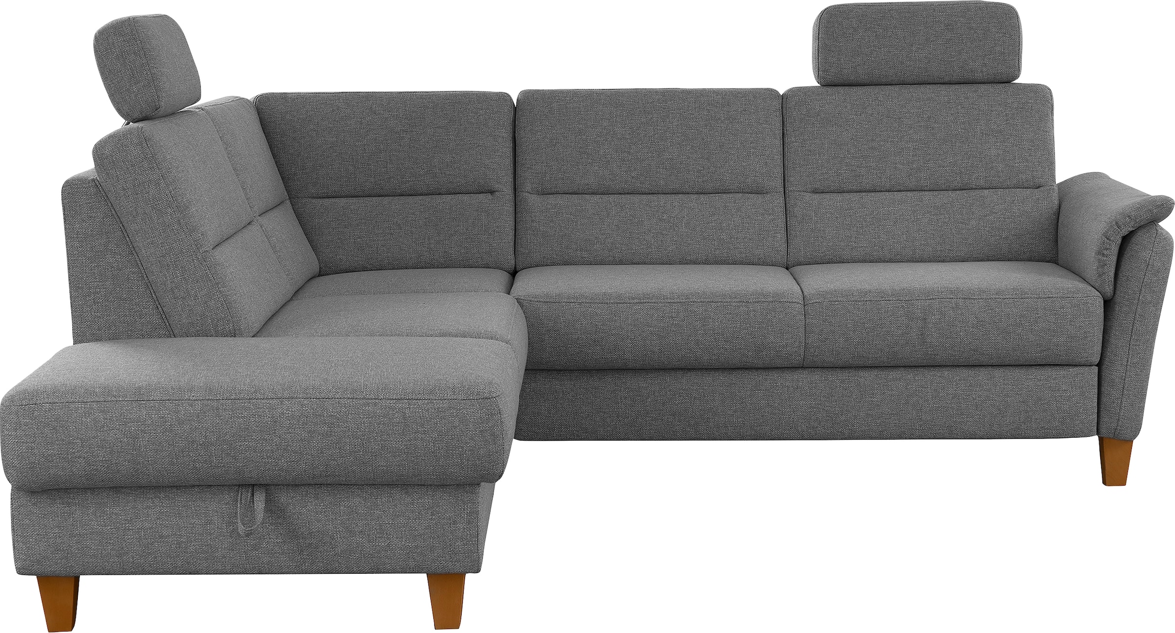 Home affaire Ecksofa "Palmera, L-Form, B: 236 cm, Bettfunktion & Bettkasten wählbar" Federkern-Polsterung, Sitzhöhe 48 cm, handgefertigt, stilvolles Design