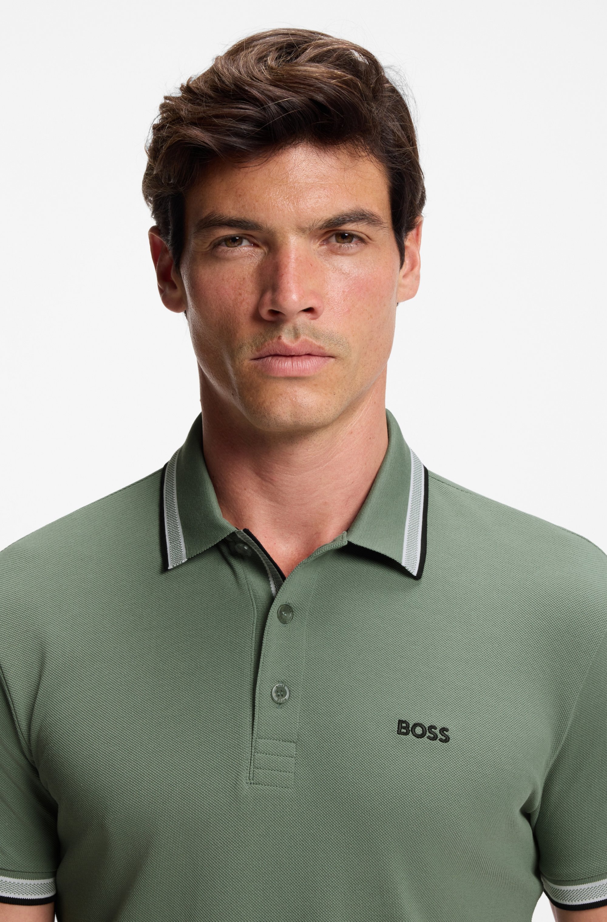 BOSS GREEN Poloshirt "Paddy" mit kontrastfarbenen Streifen am Kragen günstig online kaufen