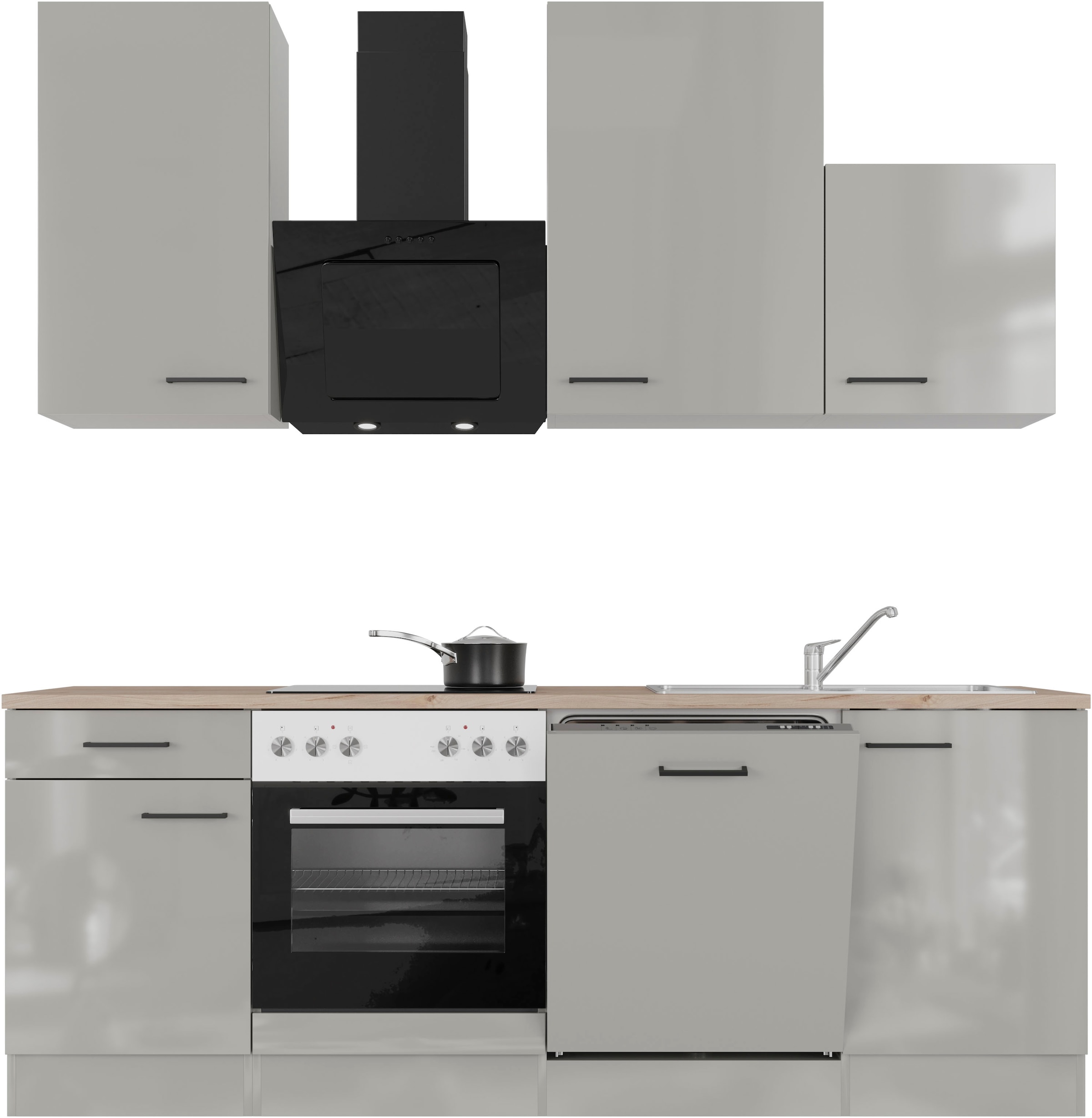 Flex-Well Küchenzeile "Lund" wahlweise mit E-Geräten, Breite 220 cm, glänze günstig online kaufen