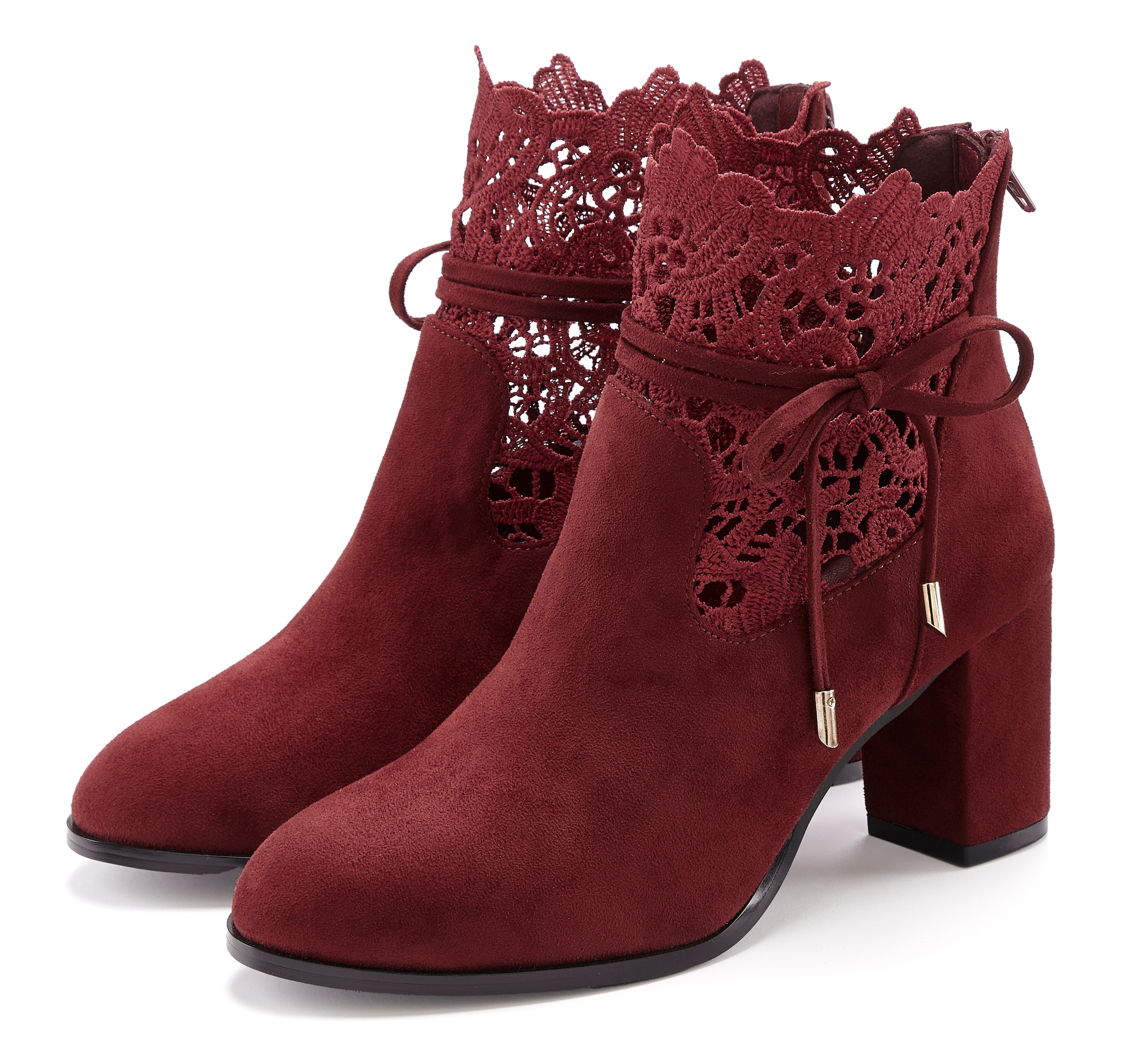 LASCANA High-Heel-Stiefelette "Herbststiefelette, Ankle Boot, Stiefel," mit modischer Spitze und bequemen Blockabsatz