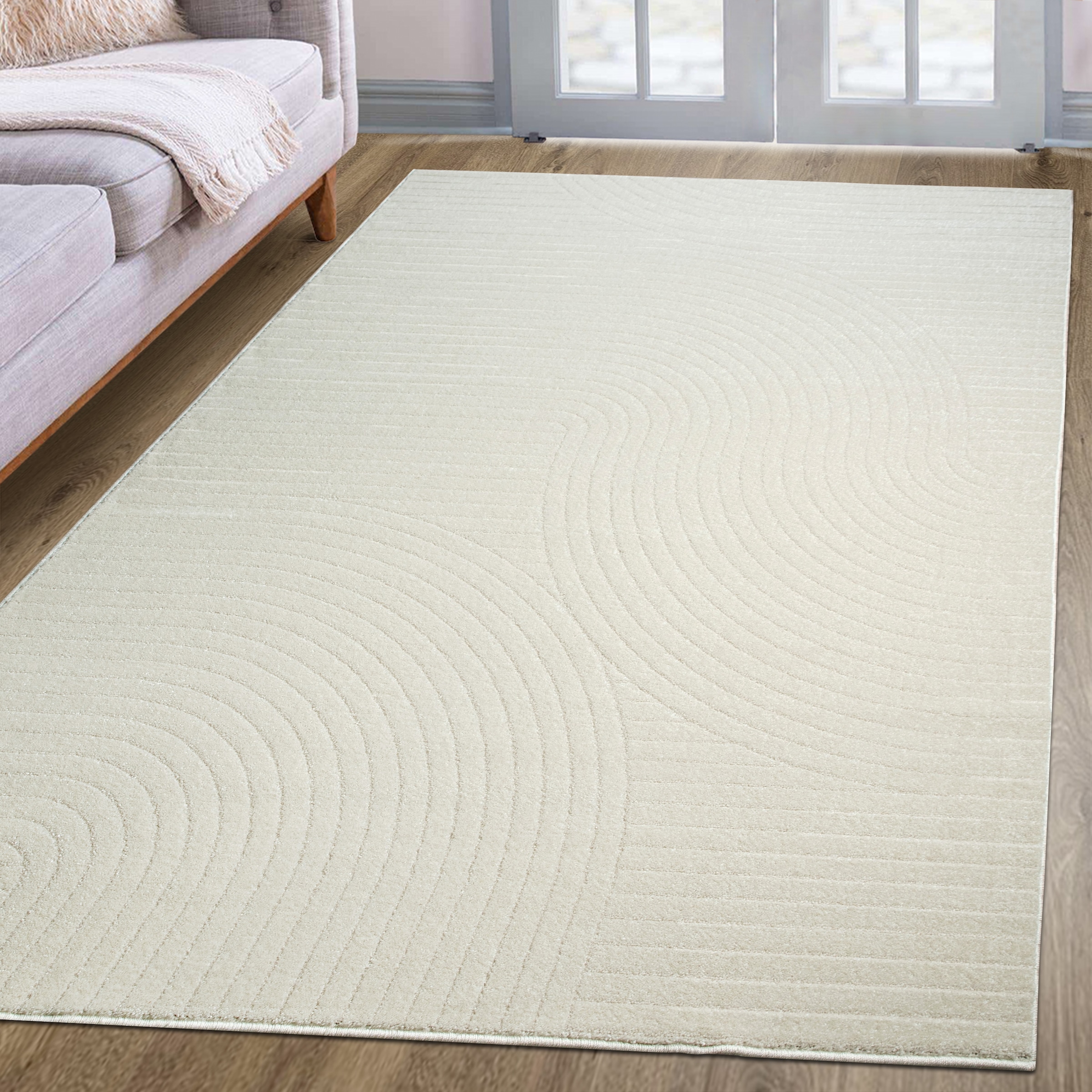 my home Teppich »Revea, Zen Garden-Design in Hoch-Tief-Struktur,«, rechteckig, 9 mm Höhe, 3D-Effekt, softer Kurzflor, pflegeleicht, Scandi-Look