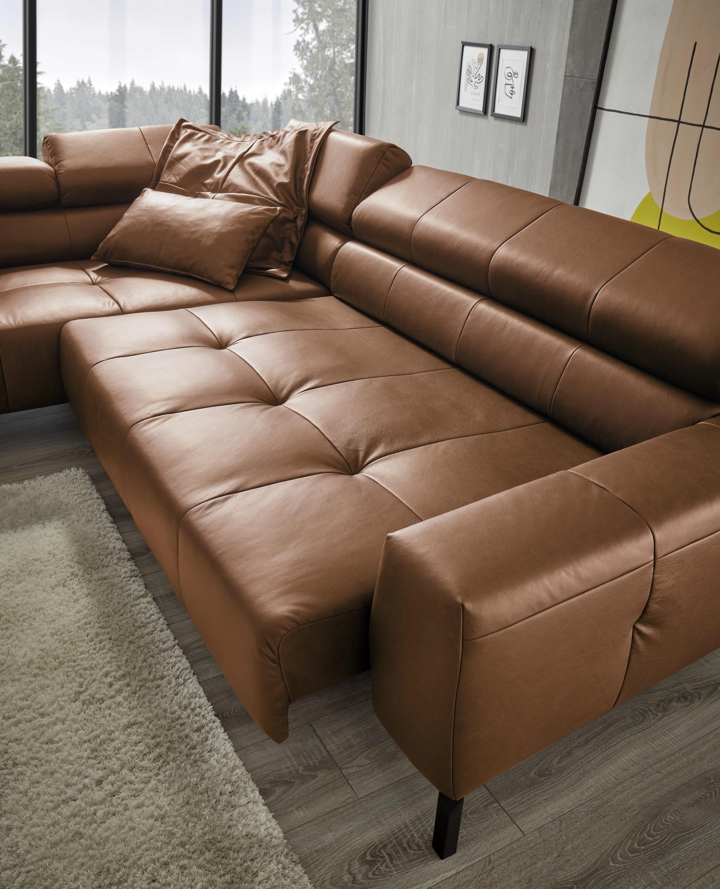 Places of Style Ecksofa »Cleveland, L-Form, incl. Kopfteilverstellung, Breite 276 cm«, wahlweise elektrischer Sitzvorzug