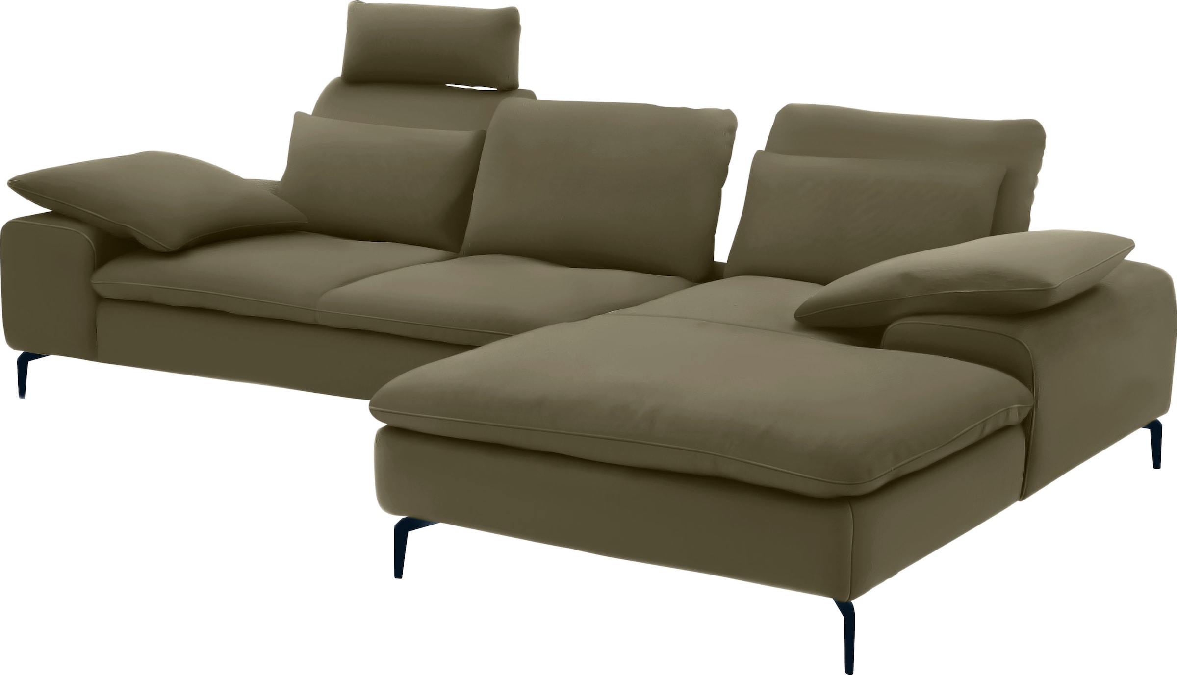 Ecksofa »valentinoo«, (Set), inklusive Hocker, mit Sitztiefenverstellung, Breite 299 cm