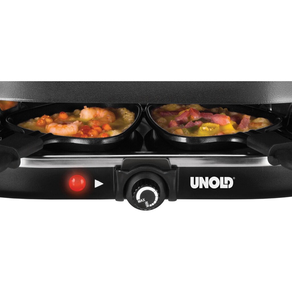 Unold Raclette »Gourmet 48795«, 8 St. Raclettepfännchen, 1200 W