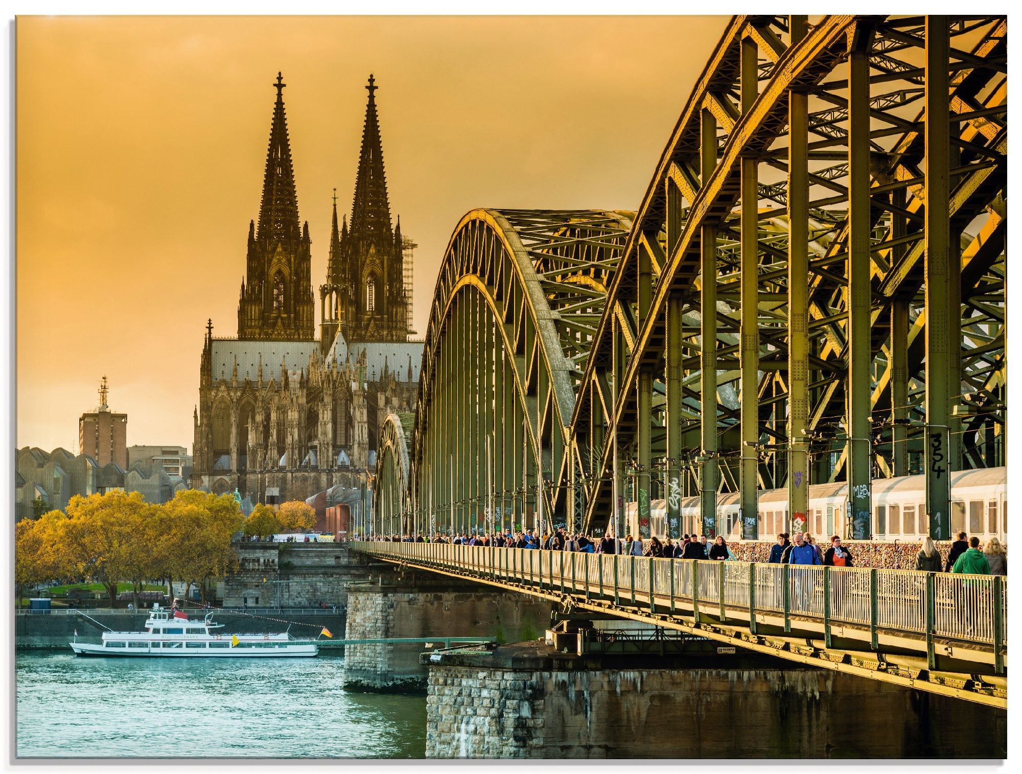 Artland Glasbild "Kölner Dom mit Hohenzollernbrücke", Deutschland, (1 St.), in verschiedenen Größen