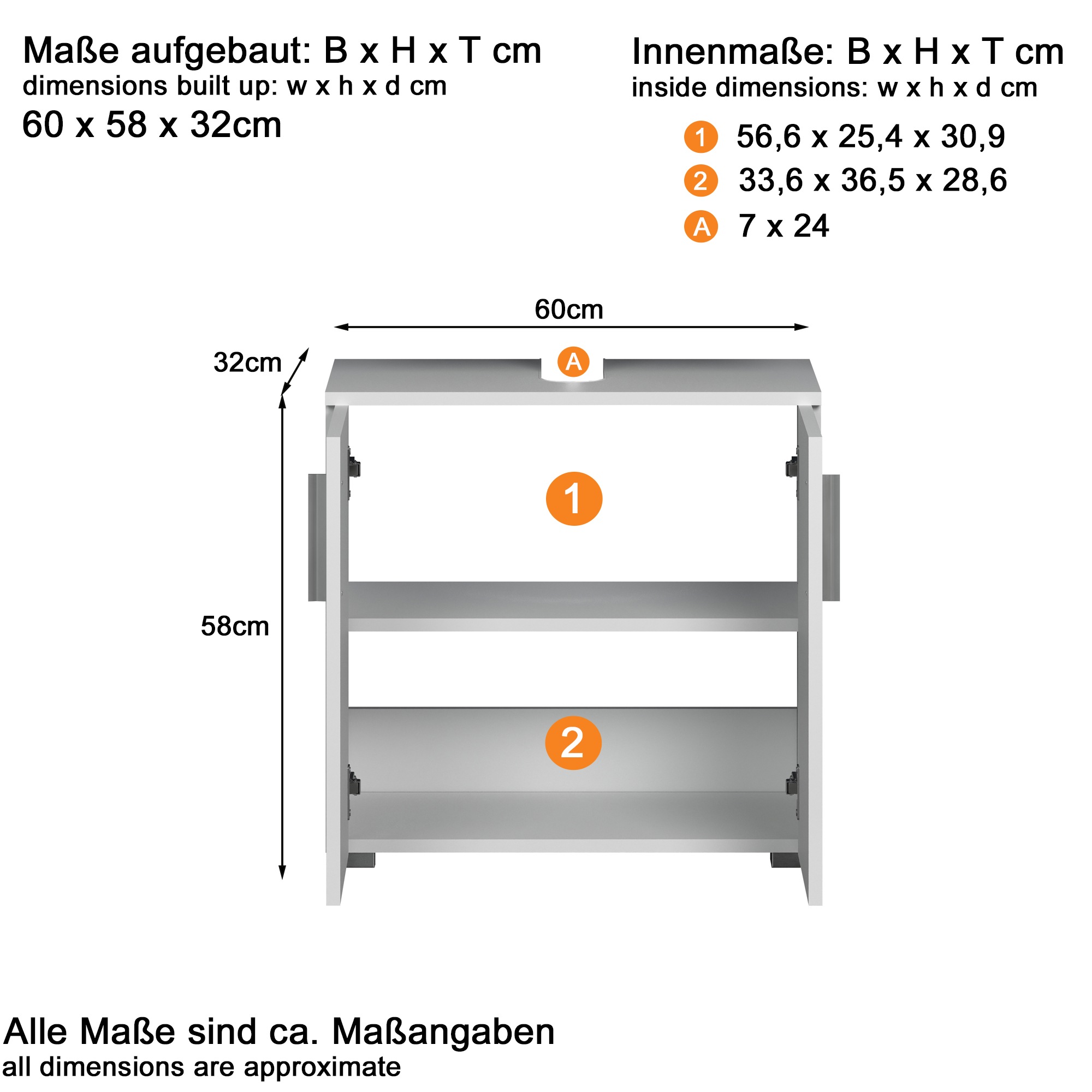 welltime Badmöbel-Set »Prag«, (Set, 2 St.), Waschtisch & Spiegelschrank - Weiß Hochglanz mit vertikalen Fräsungen
