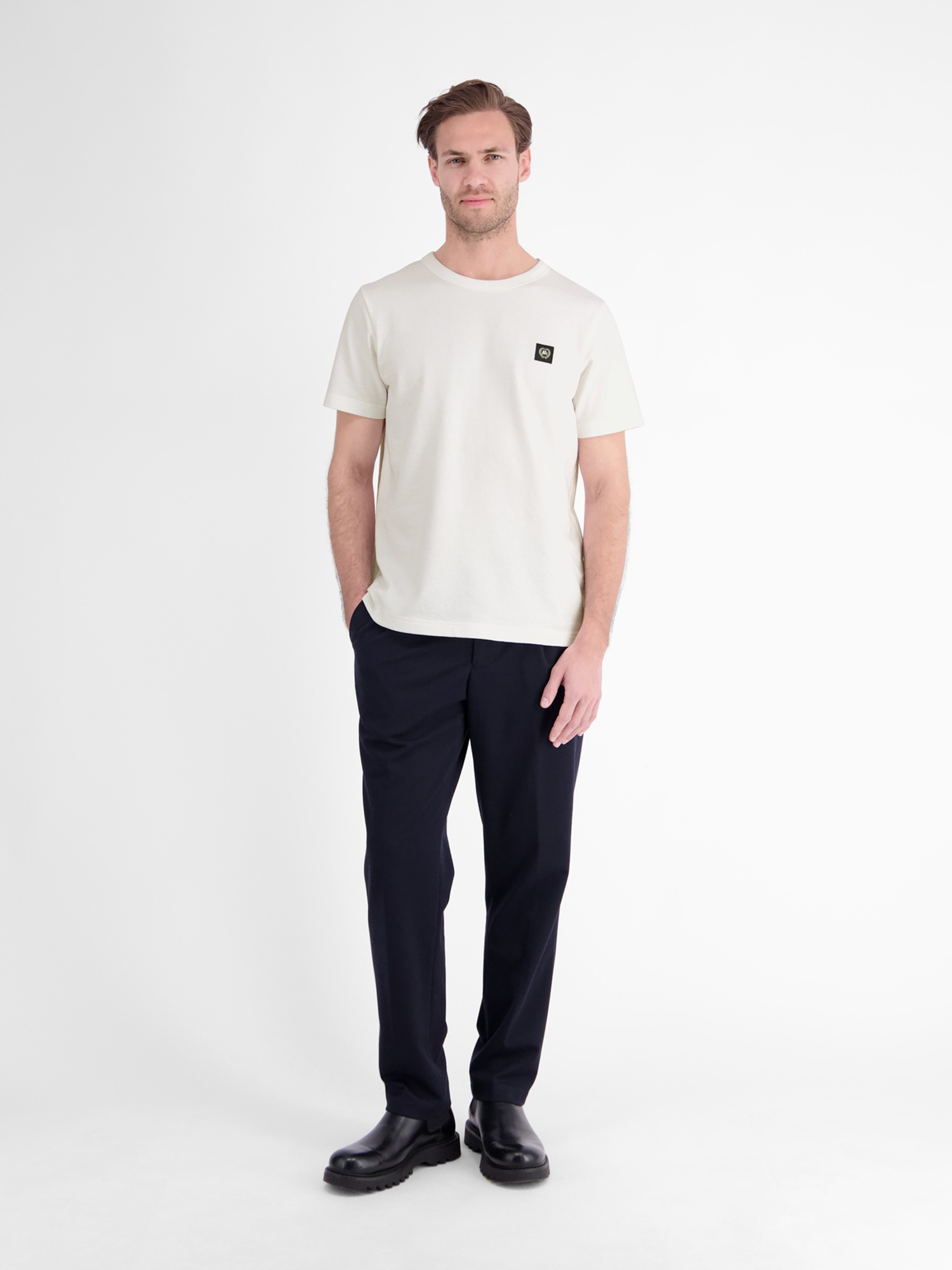 LERROS T-Shirt »T-Shirt aus Baumwoll-Jersey mit Rundhalsausschnitt«