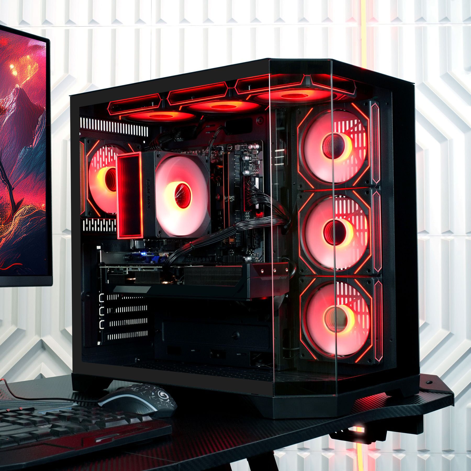 GAMEMAX Gaming-PC »HYPE-A BK 8196 AMD Ryzen 7 9700X 32GB DDR5 1TB SSD RX 9070 XT« Windows 11, DDR5 RAM