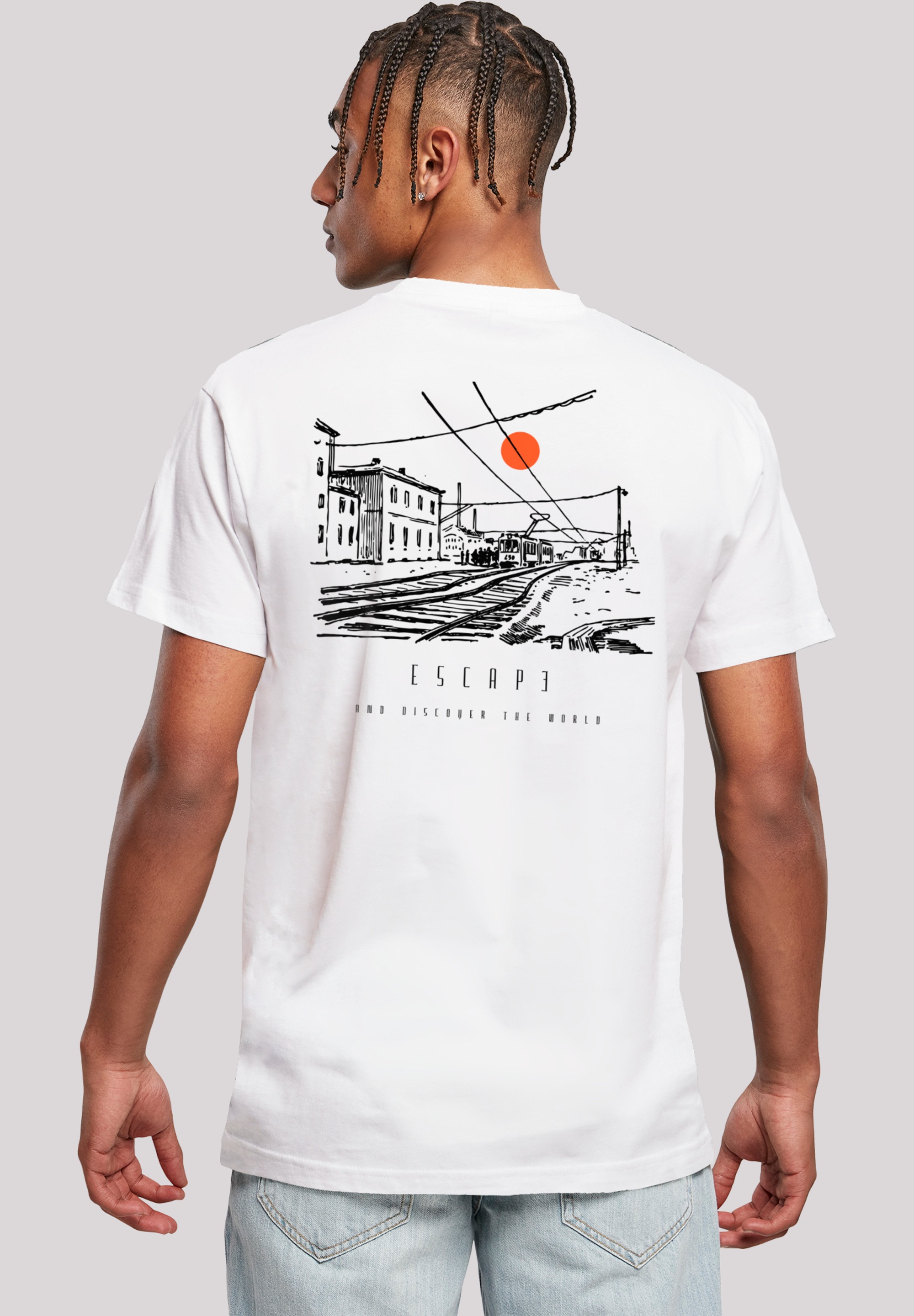 F4NT4STIC T-Shirt "Escape Discover the World Town Train Station" Premium Qu günstig online kaufen