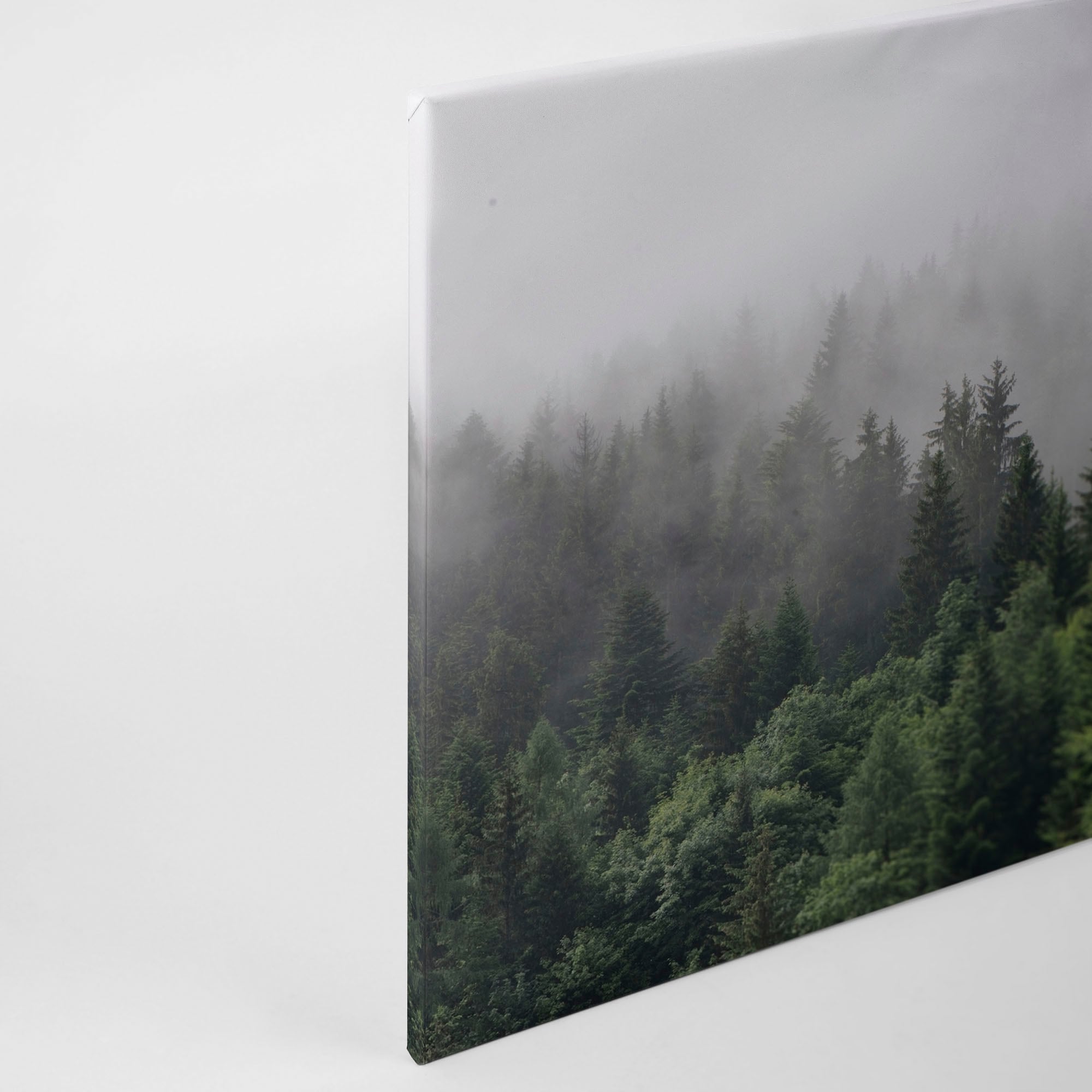 A.S. Création Leinwandbild »Foggy Fir Trees«, Wald, (1 St.), Wald Keilrahmen Nebel Bäume