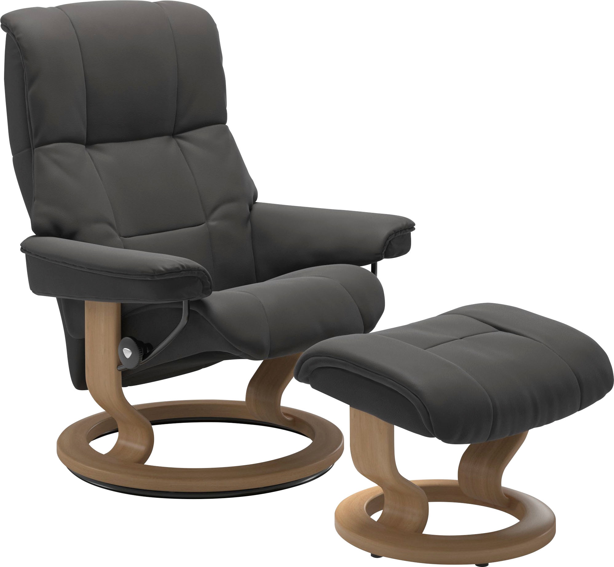 Relaxsessel STRESSLESS "Mayfair", grau (rock paloma), B:88cm H:102cm T:77cm, Leder BATICK: BATICK ist ein leicht korrigiertes, durchgefärbtes und genarbtes Möbelleder, bei dem die meisten Unebenheiten und Spuren in der Regel entfernt wurden.;Leder PALOMA: