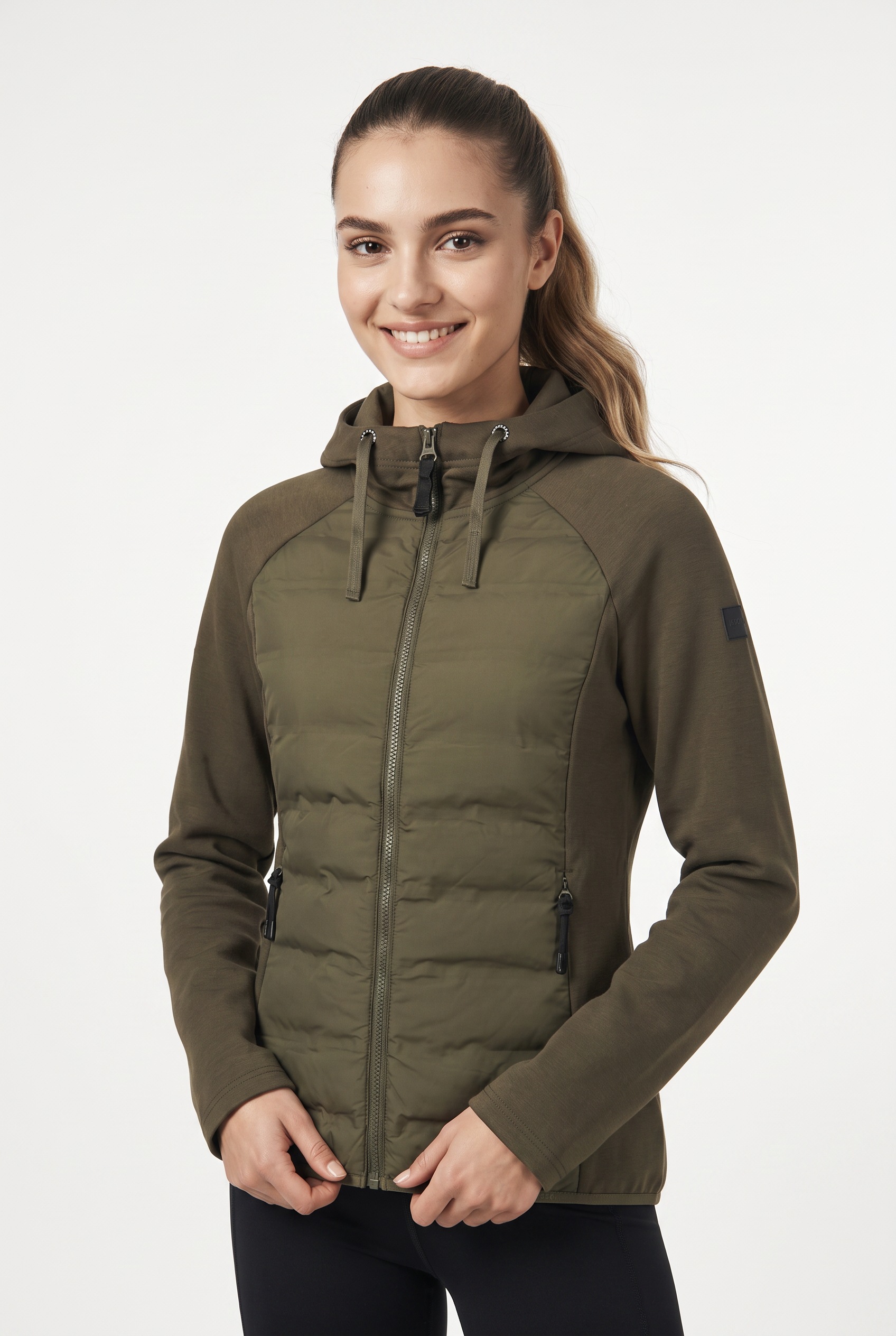 Icepeak Hybridjacke "ICEPEAK ASHBURN" mit fester Kapuze und Kordelzügen, aus 4-Wege-Stretch-Material