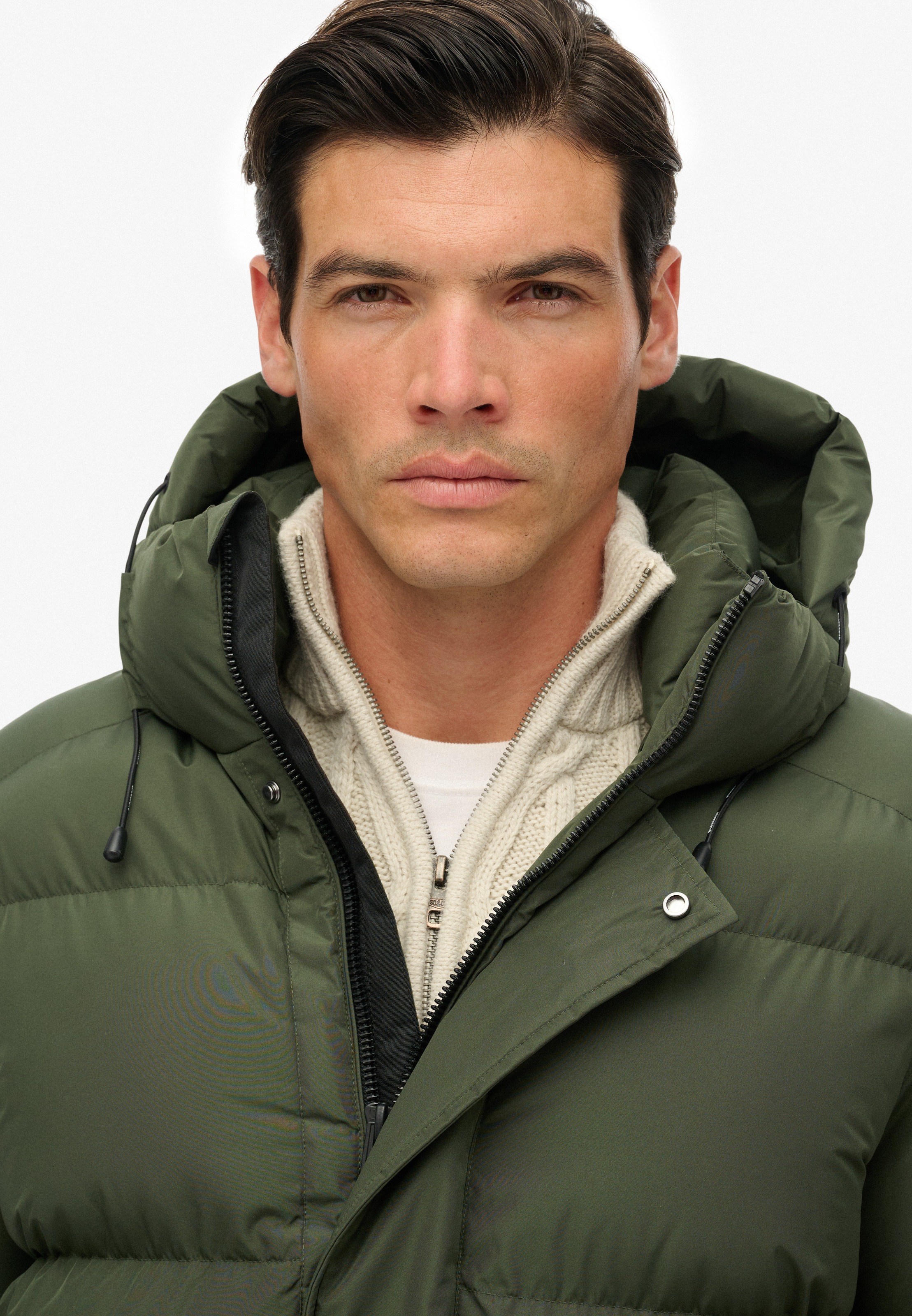 Superdry Steppjacke »HOODED SPORTS PUFFER MID JKT« mit Kapuze Kunstfaser, relaxed fit