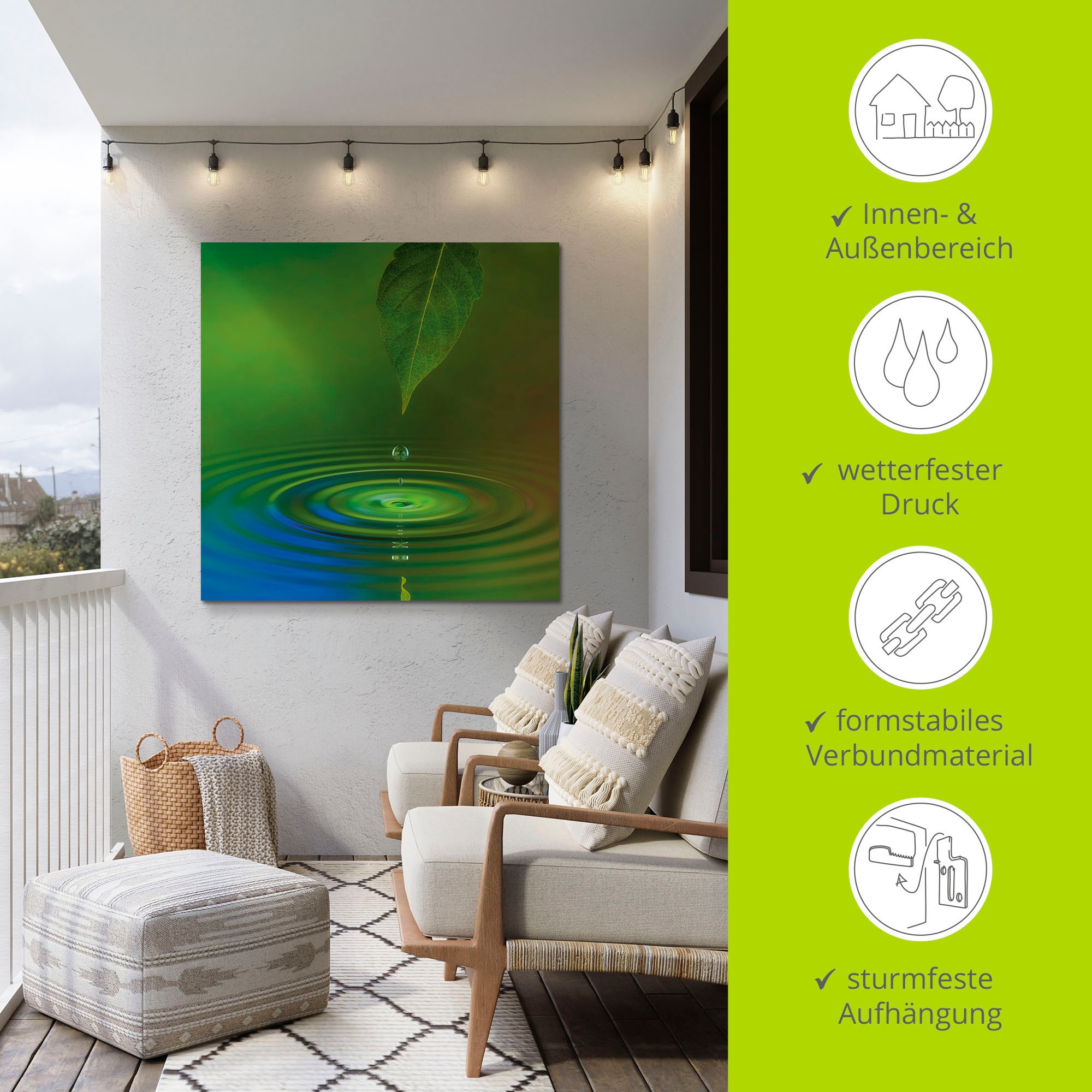 Artland Wandbild »Wassertropfen«, Zen, (1 St.), als Alubild, Outdoorbild, Leinwandbild in verschied. Größen