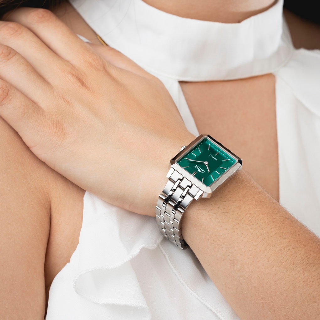 Lotus Quarzuhr »Square«, Armbanduhr, Damenuhr, Edelstahlarmband, analog