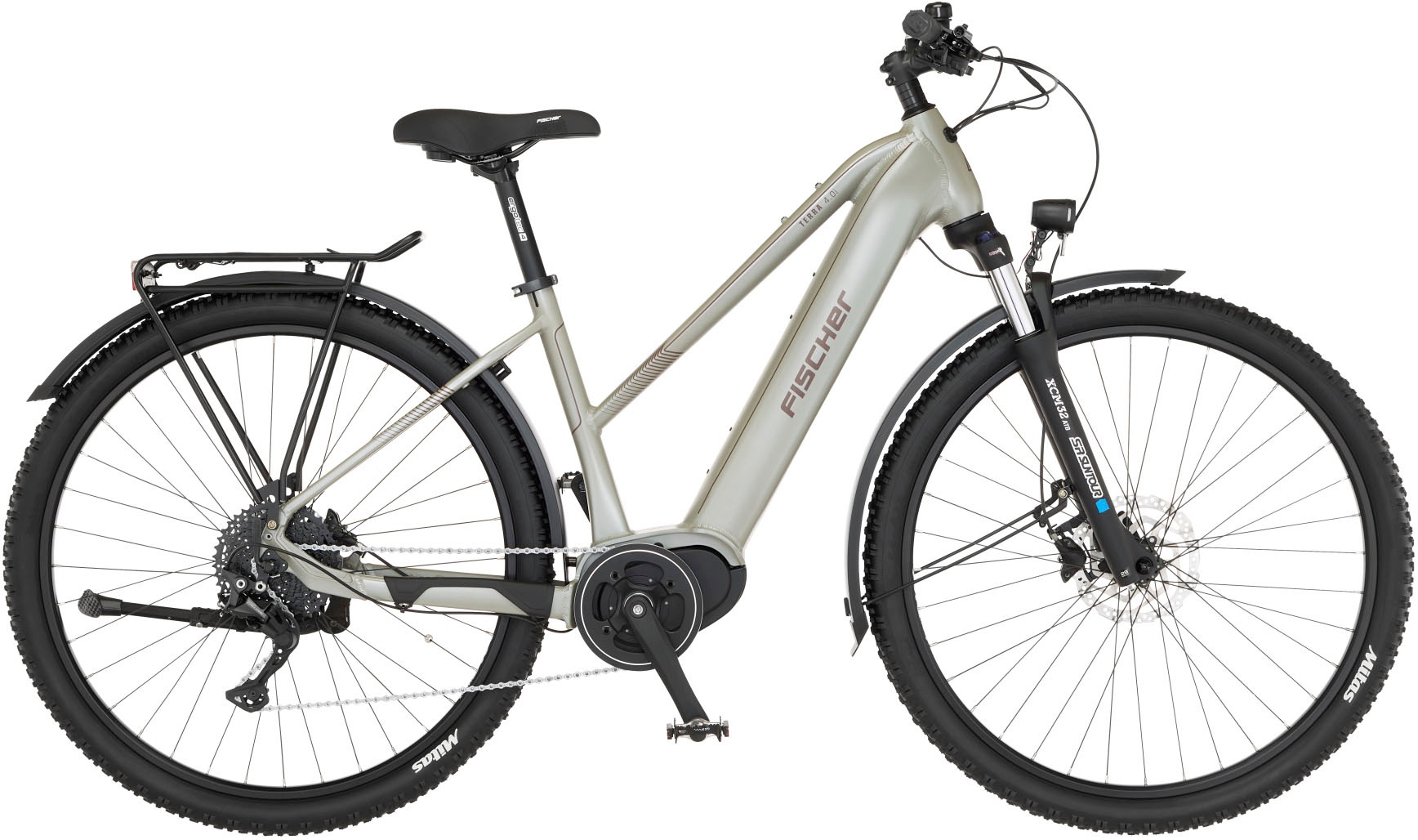 FISCHER Fahrrad E-Bike "TERRA 4.0i 45", 10 Gang, Shimano, Deore, Mittelmotor 250 W, (mit Fahrradschloss), Pedelec, Elekt