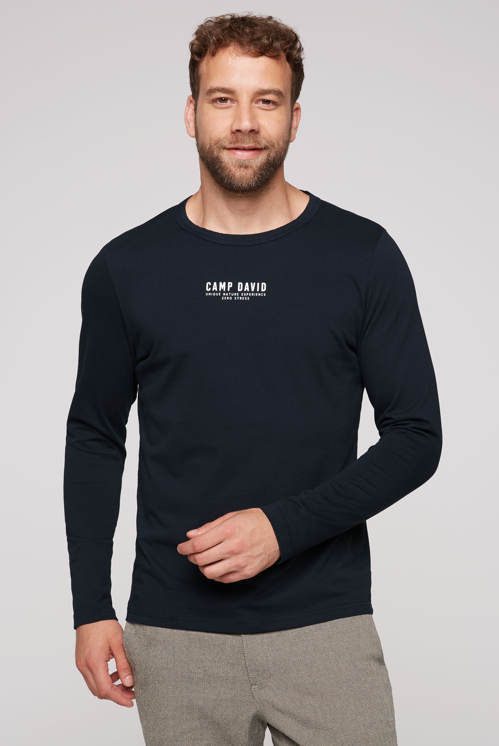 CAMP DAVID Rundhalsshirt, aus Baumwolle